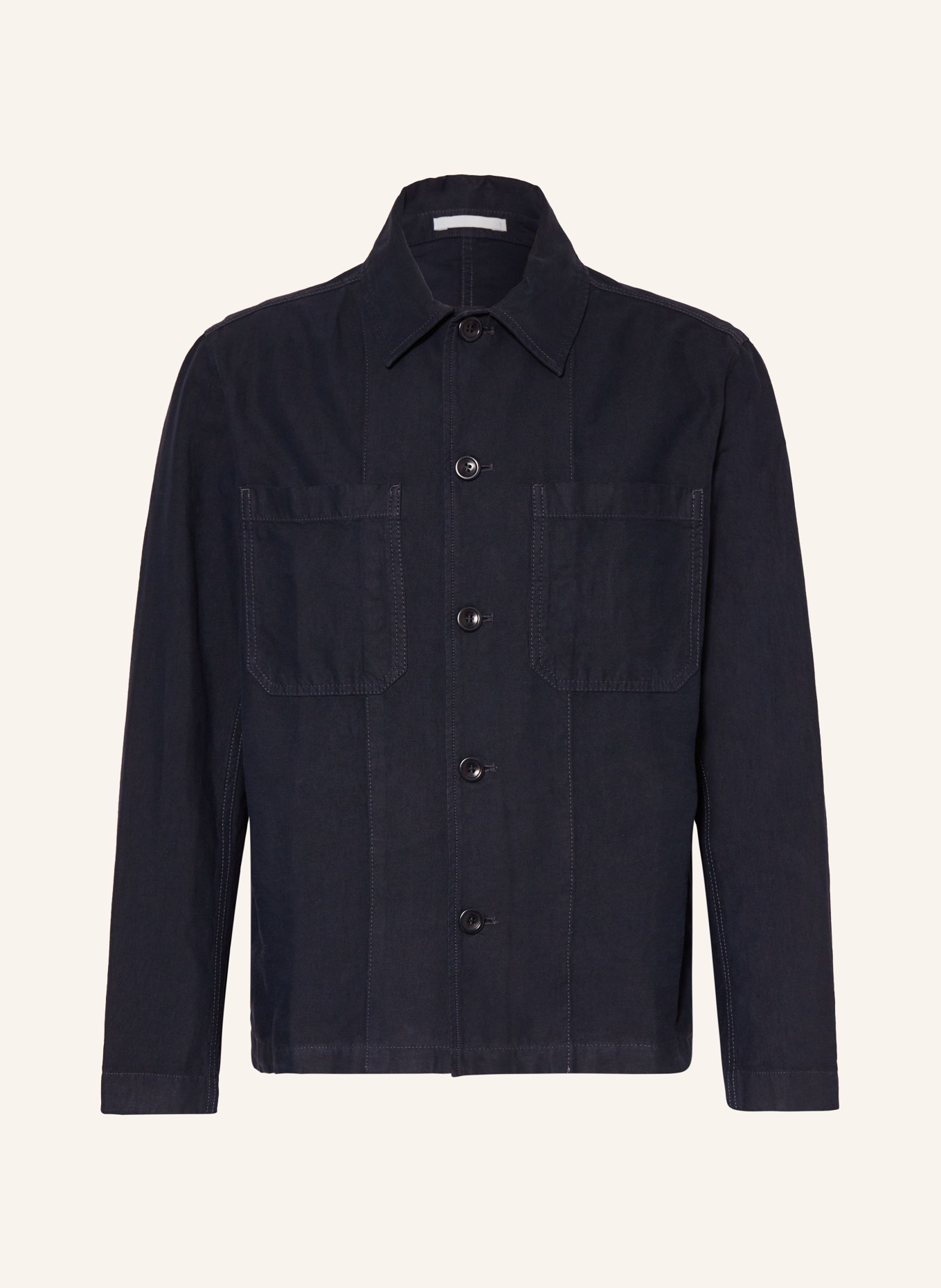 NORSE PROJECTS Overshirt TYGE with linen, Color: DARK BLUE (Image 1)