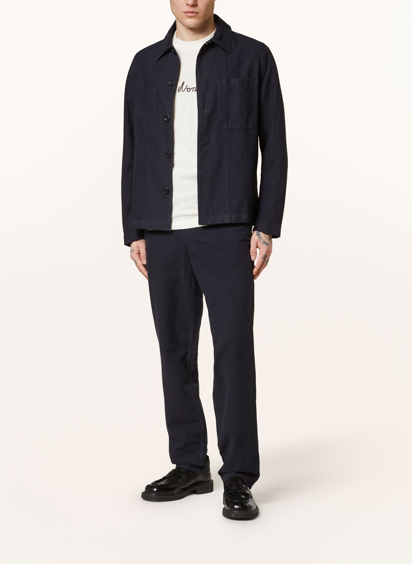 NORSE PROJECTS Overshirt TYGE with linen, Color: DARK BLUE (Image 2)