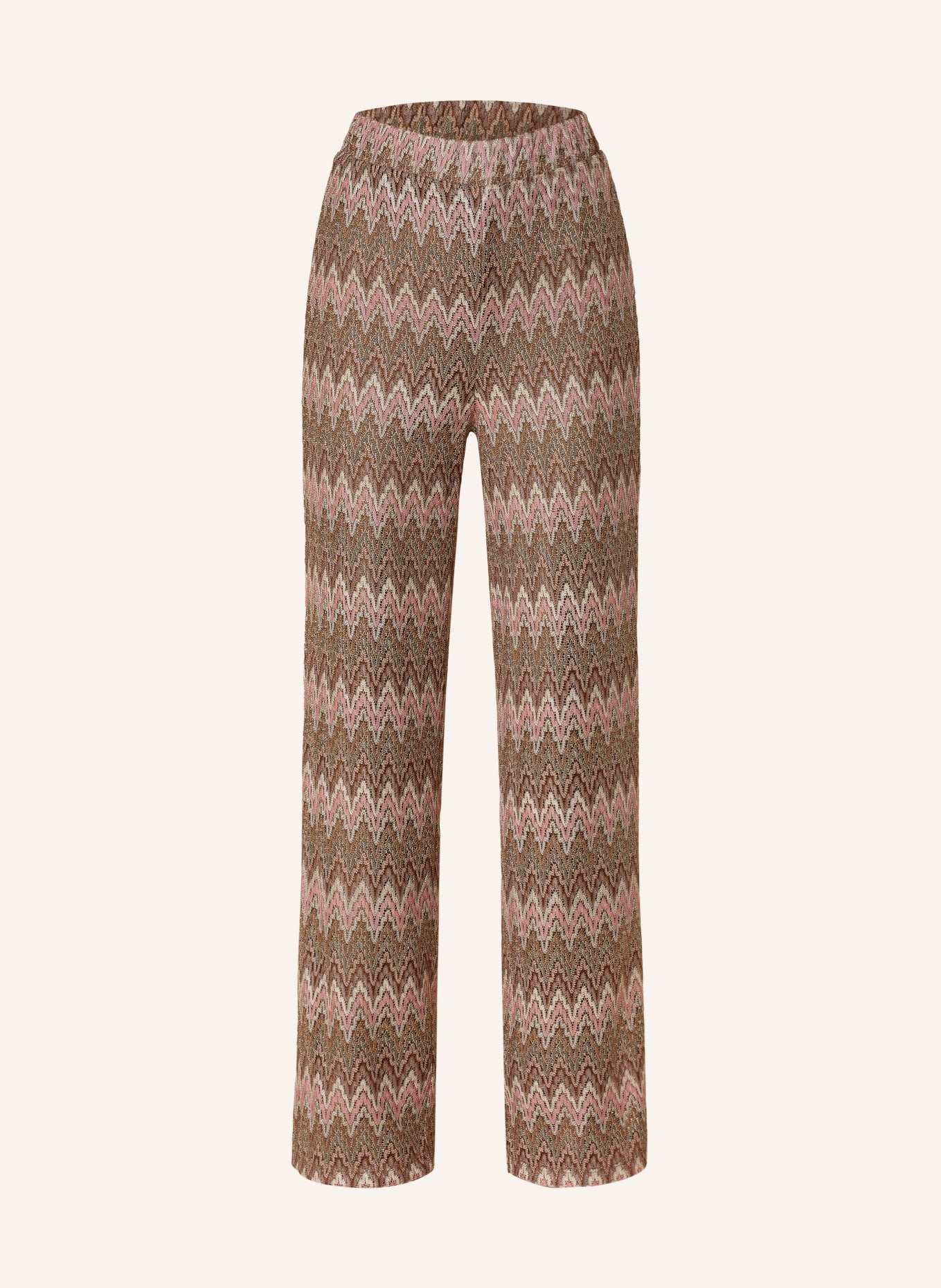 MORE & MORE Wide leg trousers, Color: BROWN/ PINK/ GOLD (Image 1)