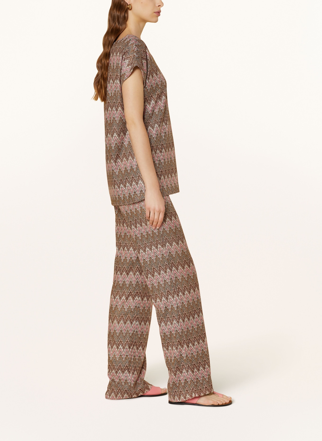 MORE & MORE Wide leg trousers, Color: BROWN/ PINK/ GOLD (Image 4)