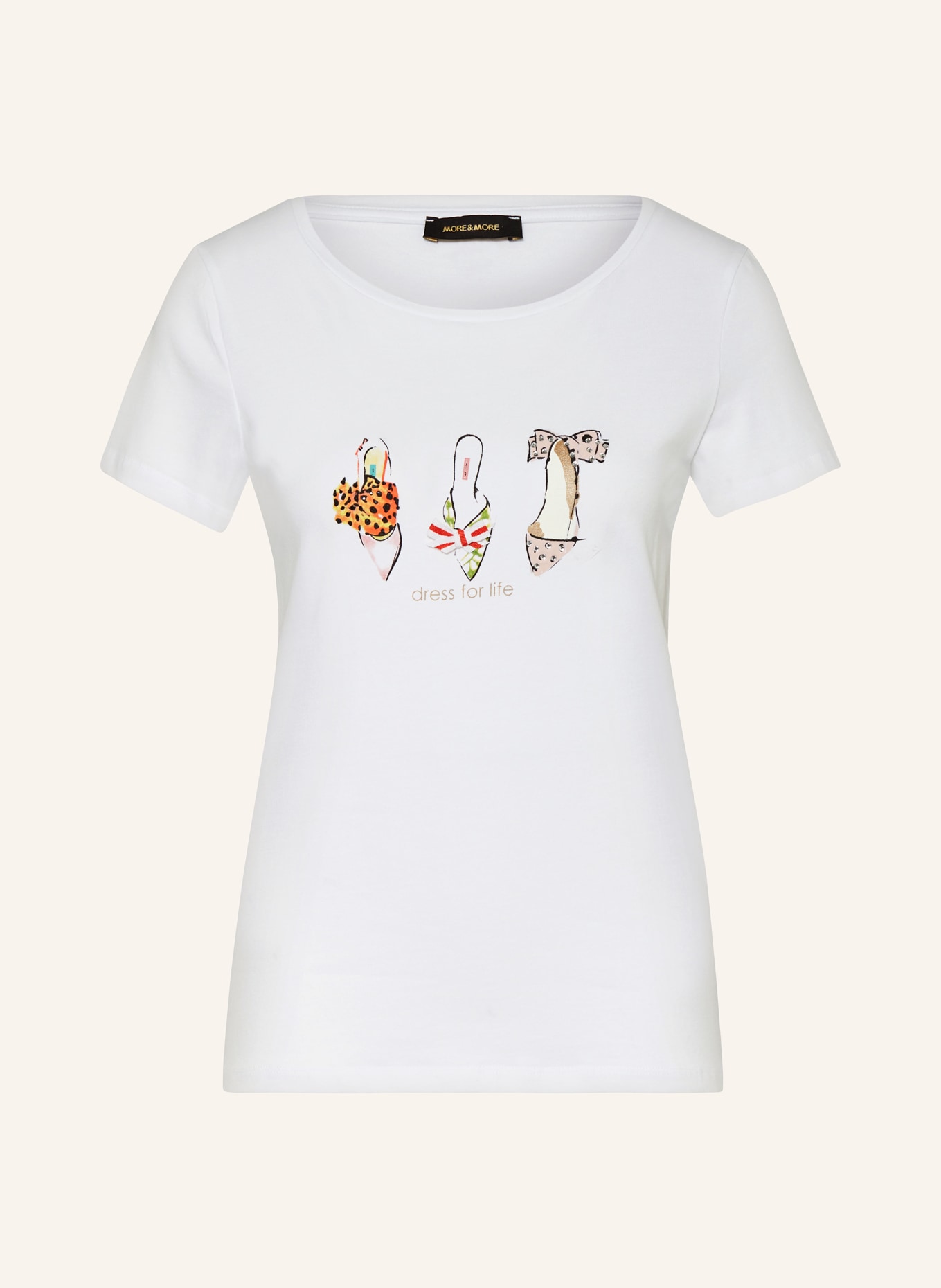MORE & MORE T-Shirt mit Schmucksteinen, Farbe: WEISS (Bild 1)