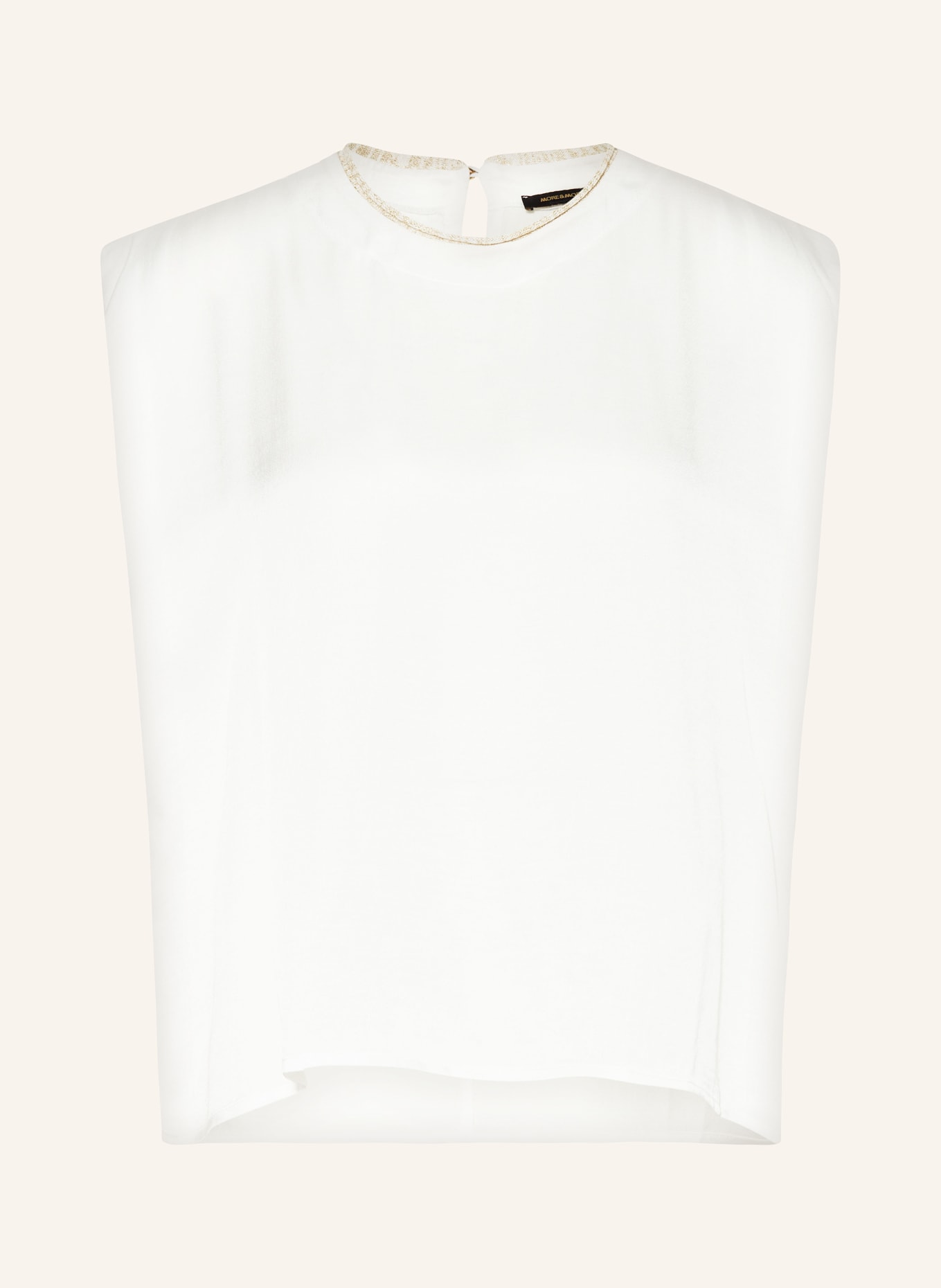 MORE & MORE Blouse top in satin, Color: WHITE (Image 1)