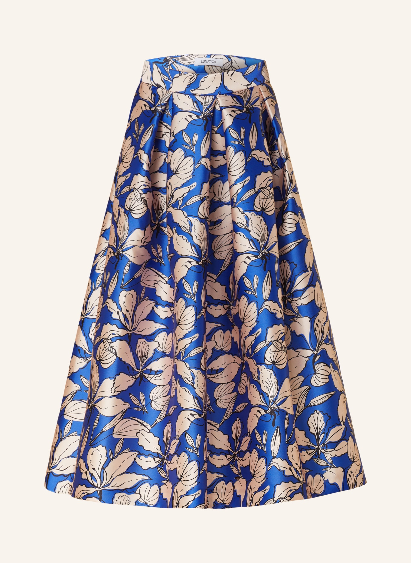 LUNATICA MILANO Pleated skirt, Color: BLUE/ CREAM/ BLACK (Image 1)