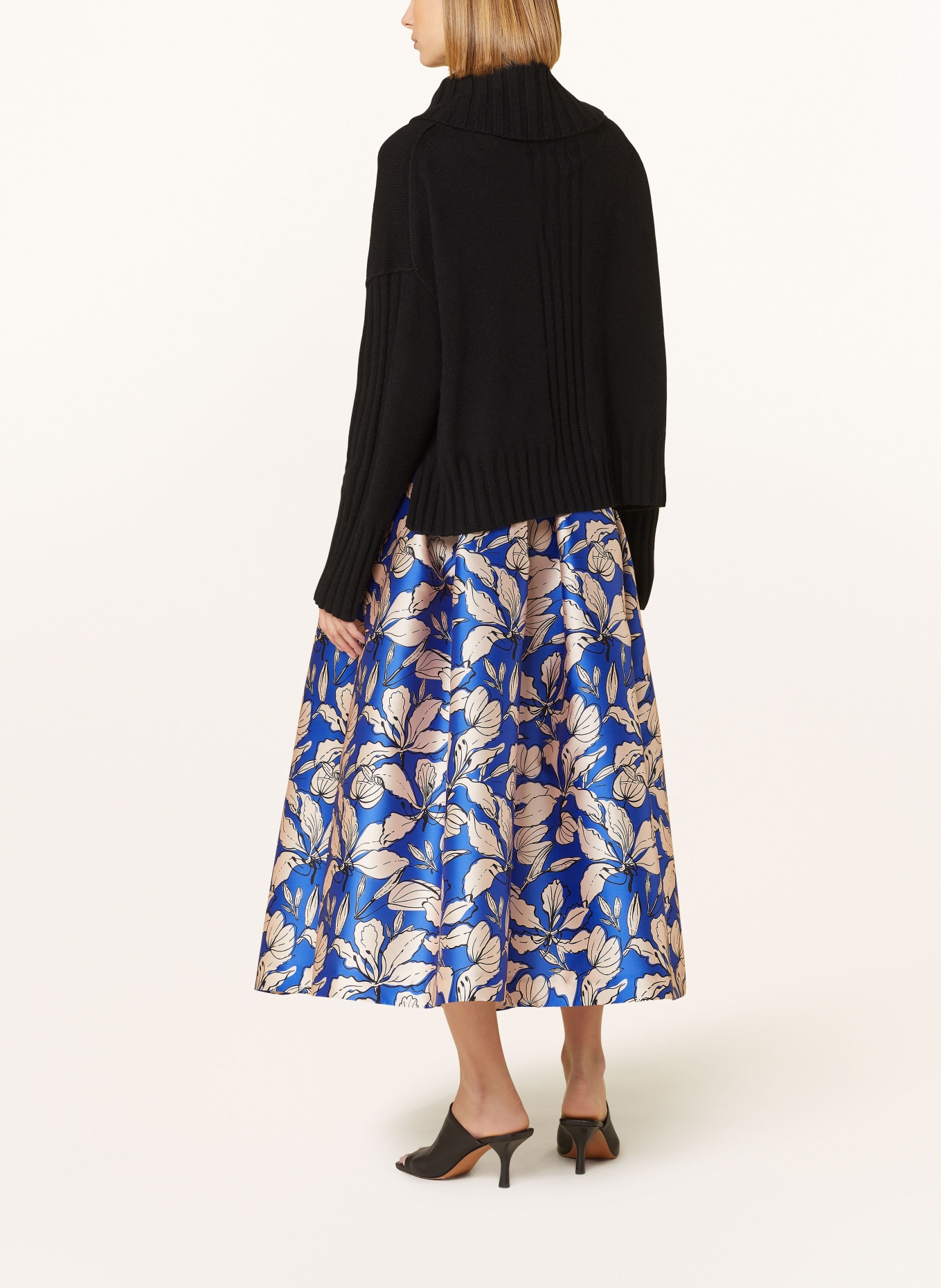 LUNATICA MILANO Pleated skirt, Color: BLUE/ CREAM/ BLACK (Image 3)