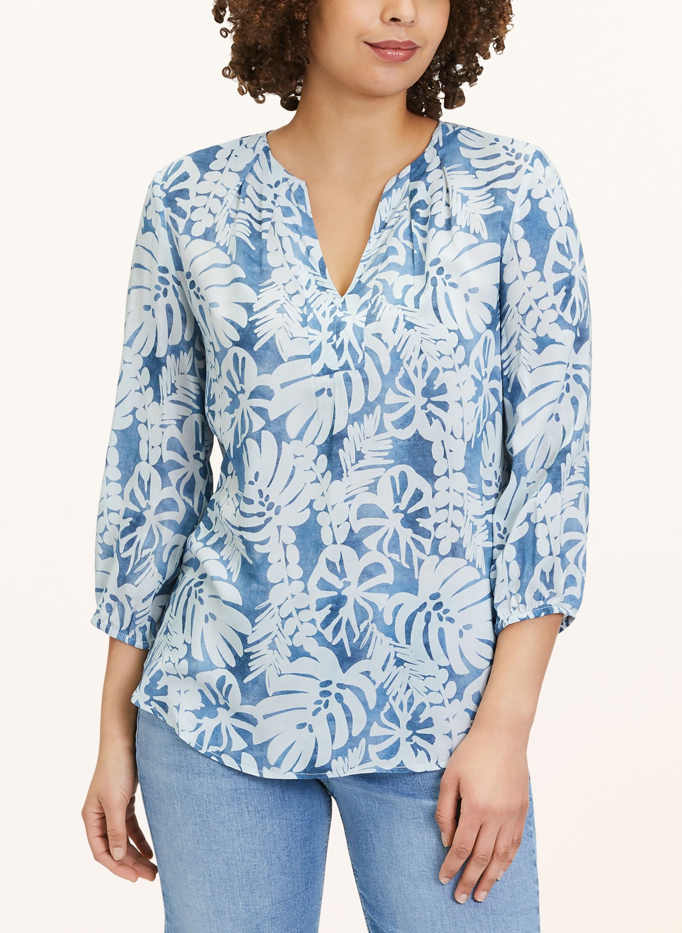 CARTOON Shirt blouse with 3/4 sleeves, Color: DARK BLUE/ LIGHT BLUE (Image 2)