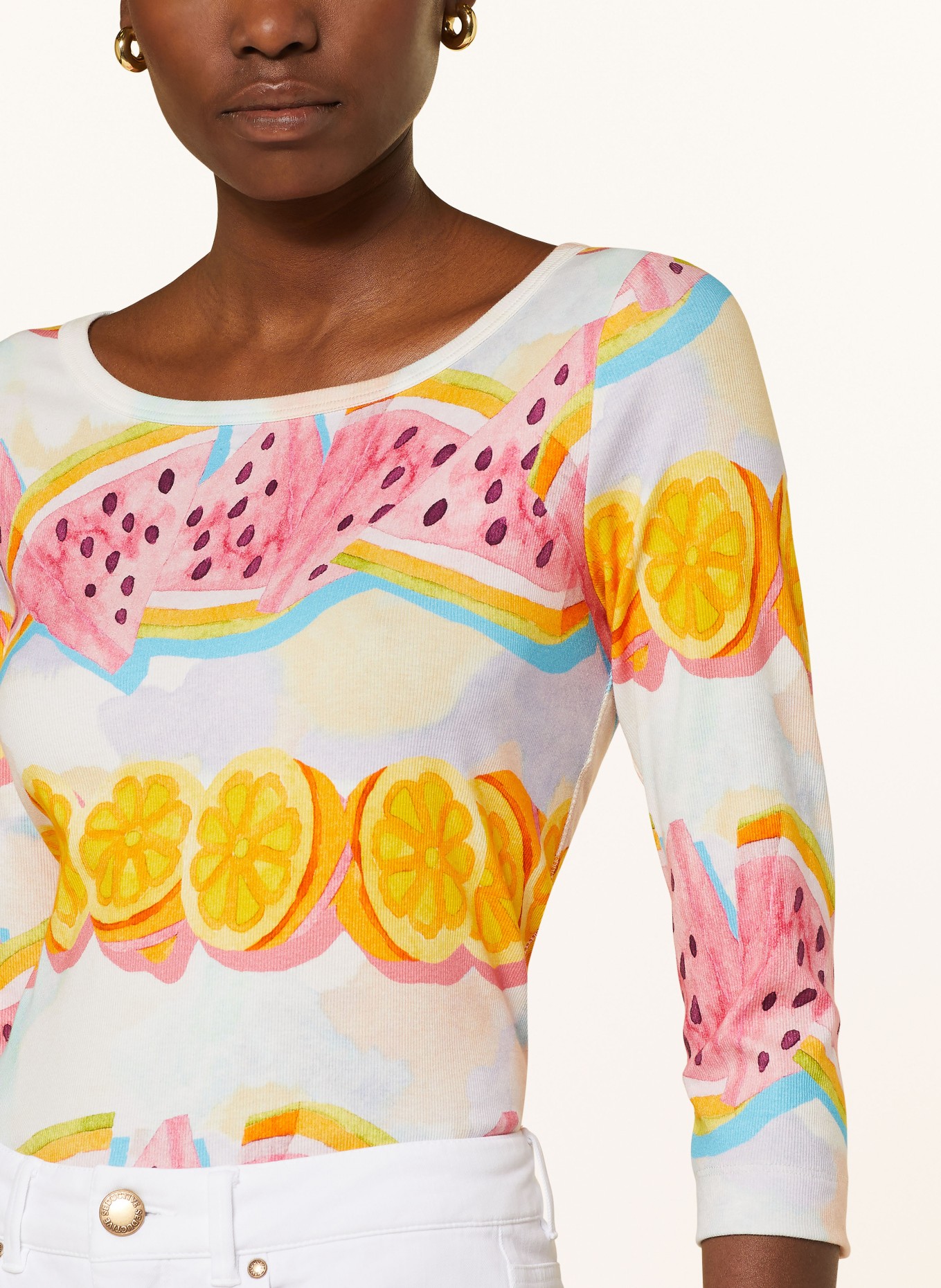 lilienfels Shirt mit 3/4-Arm, Farbe: PINK/ WEISS/ ORANGE (Bild 4)