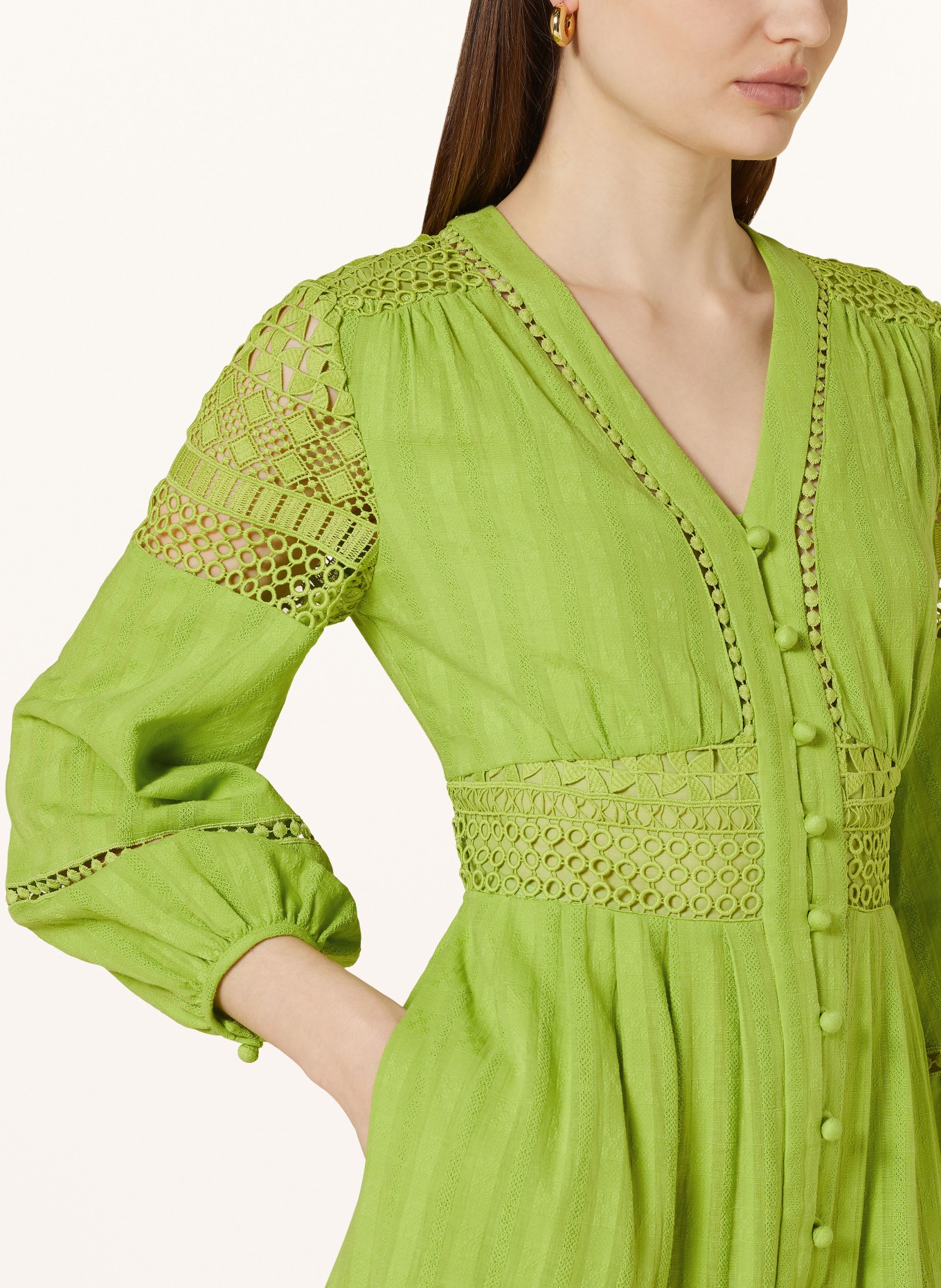 DIANE VON FURSTENBERG Dress GIGI with ruffles and lace, Color: GREEN (Image 4)