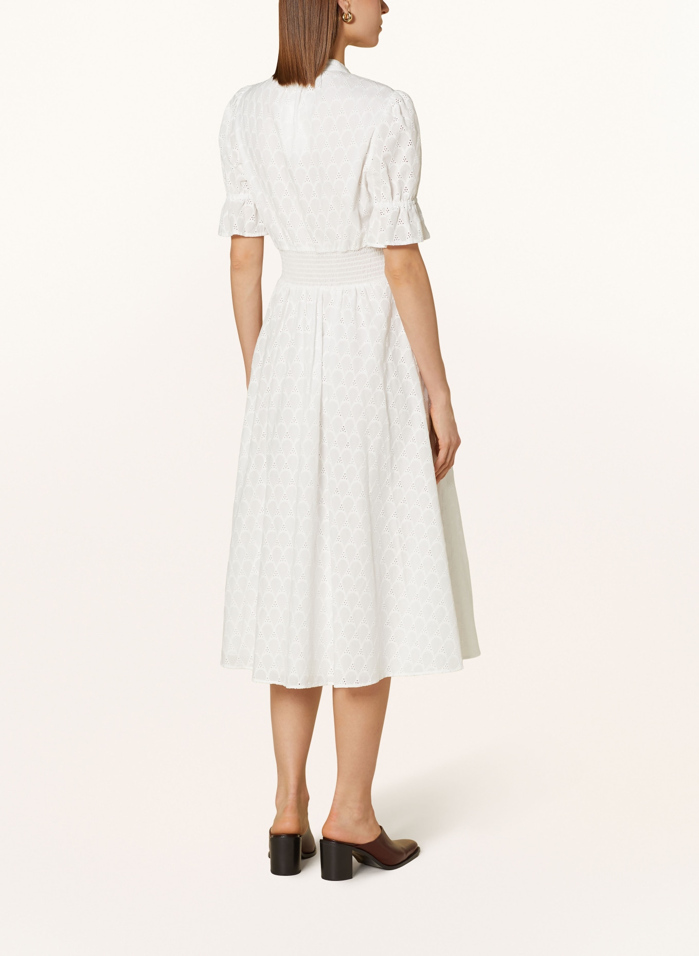 DIANE VON FURSTENBERG Shirt dress ERICA with broderie anglaise, Color: WHITE (Image 3)
