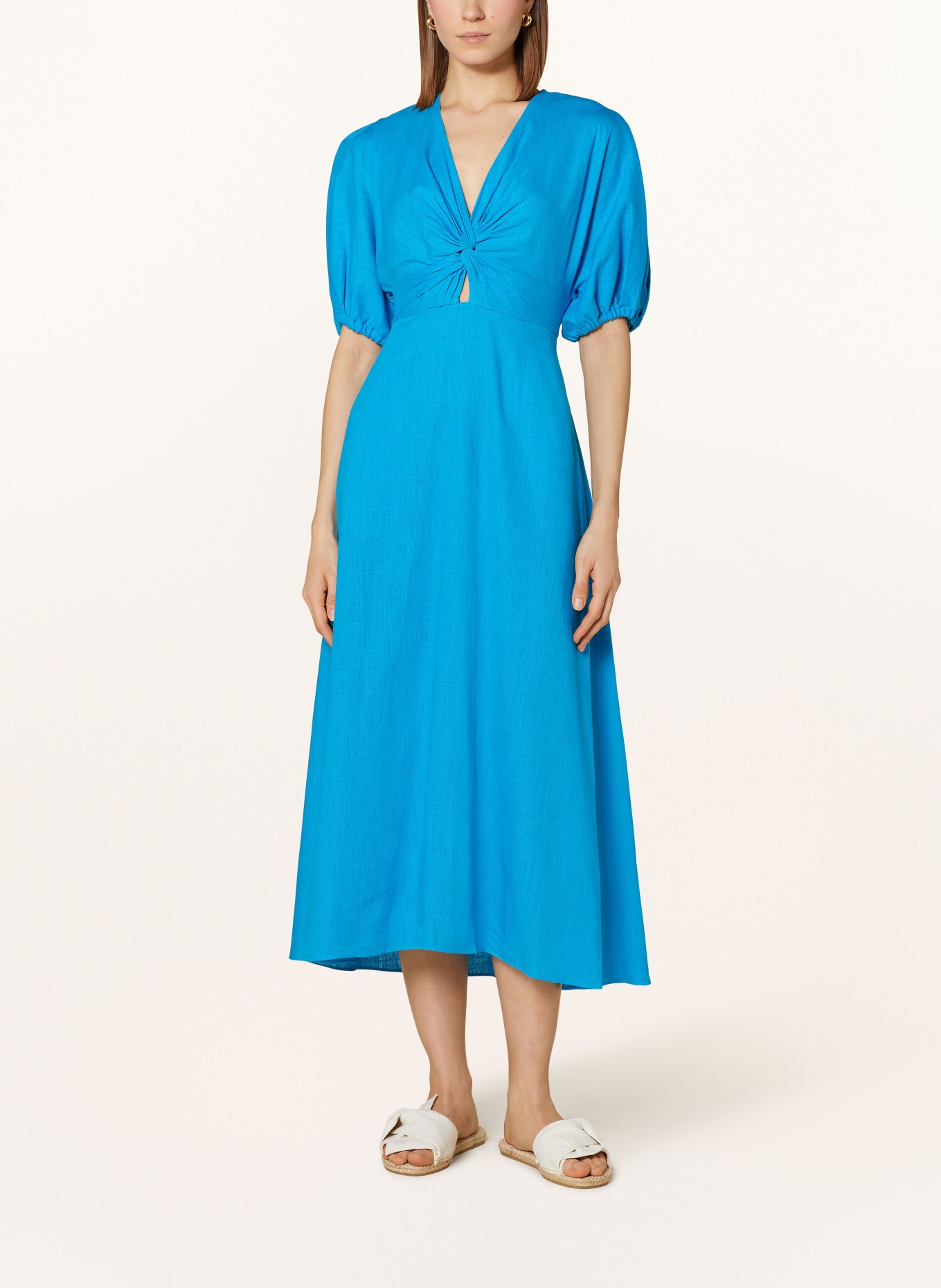 DIANE VON FURSTENBERG Dress MAJORIE with linen, Color: BLUE (Image 2)