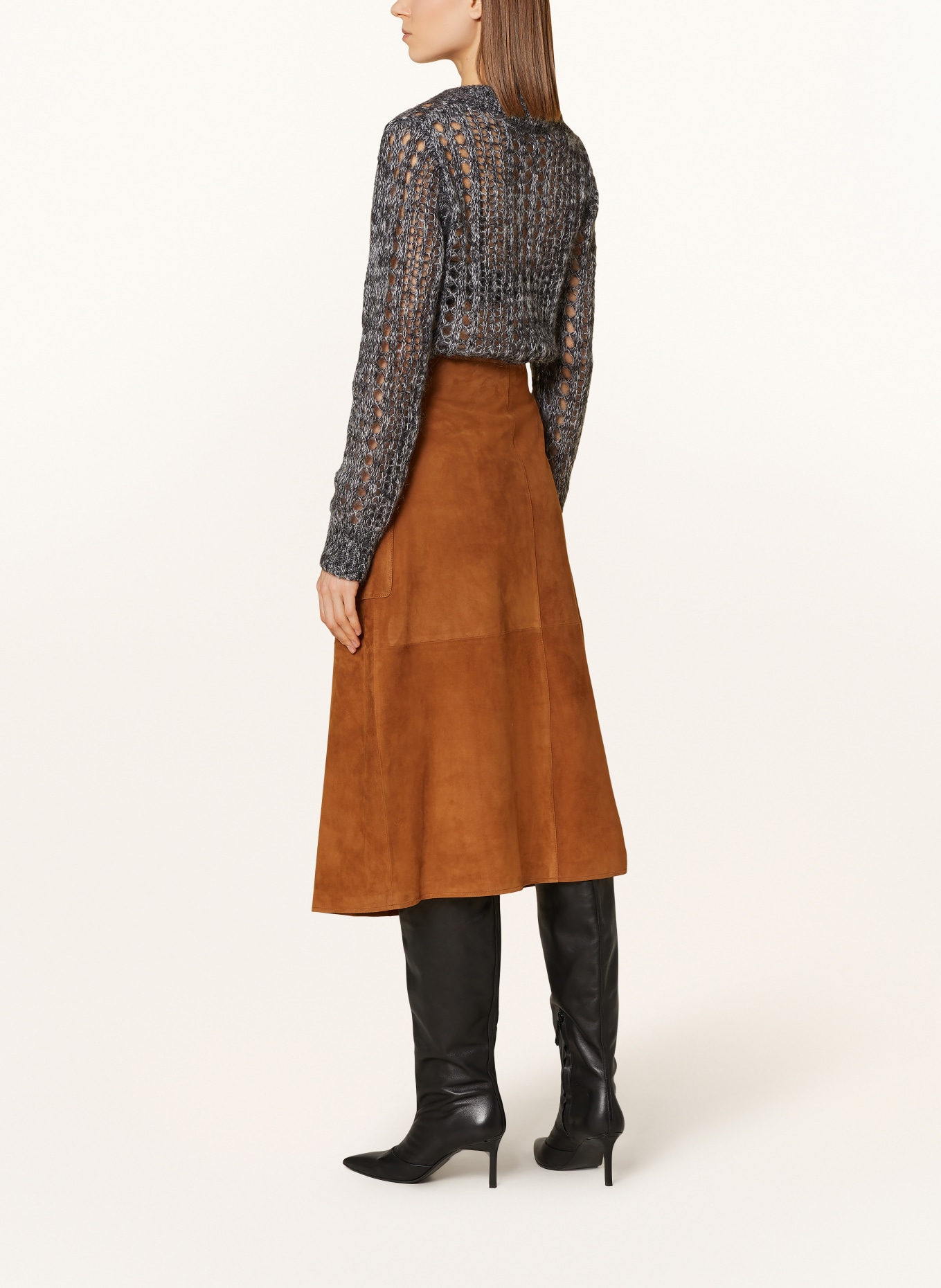 ARMA Leather wrap skirt, Color: BROWN (Image 3)
