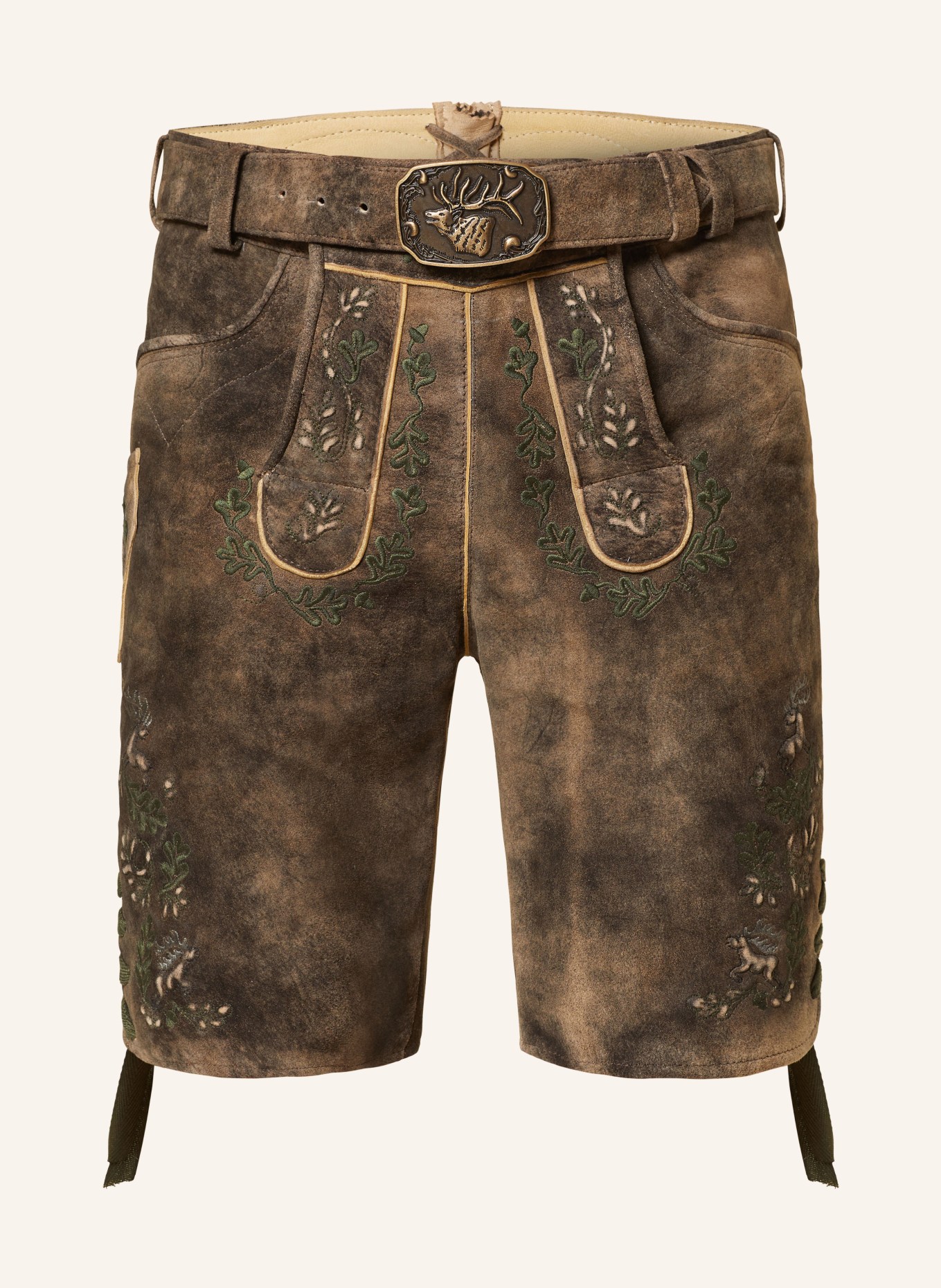 Spieth & Wensky Spodnie skórzane w stylu ludowym DOM, Kolor: BRĄZOWY (Obrazek 1)