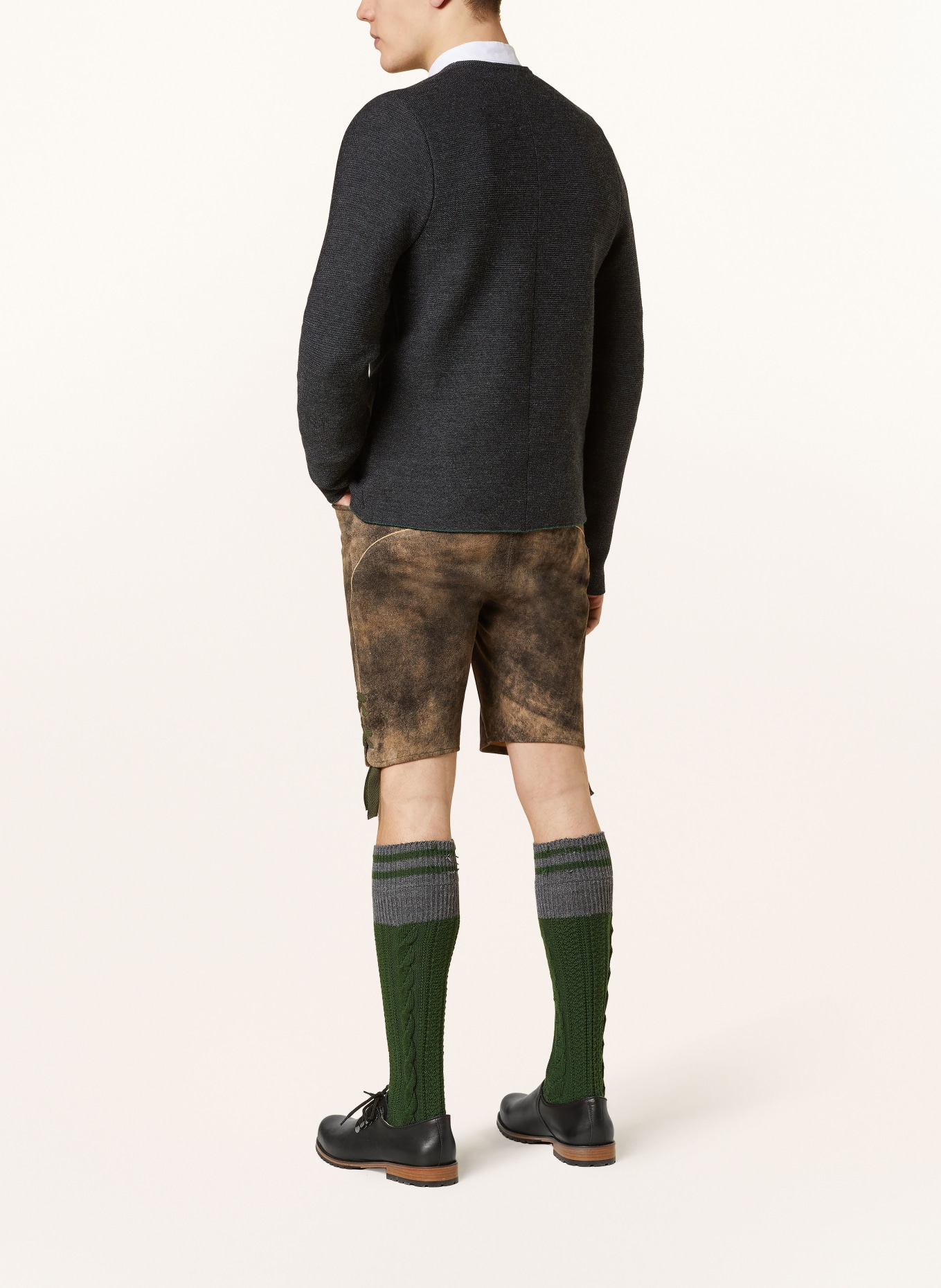 Spieth & Wensky Spodnie skórzane w stylu ludowym DOM, Kolor: BRĄZOWY (Obrazek 3)
