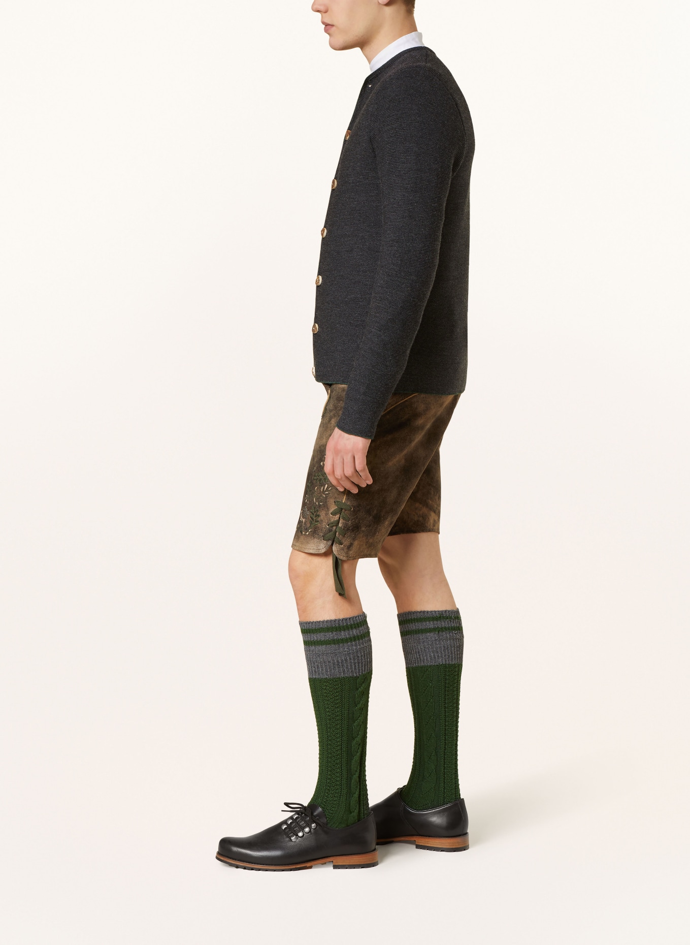 Spieth & Wensky Spodnie skórzane w stylu ludowym DOM, Kolor: BRĄZOWY (Obrazek 4)