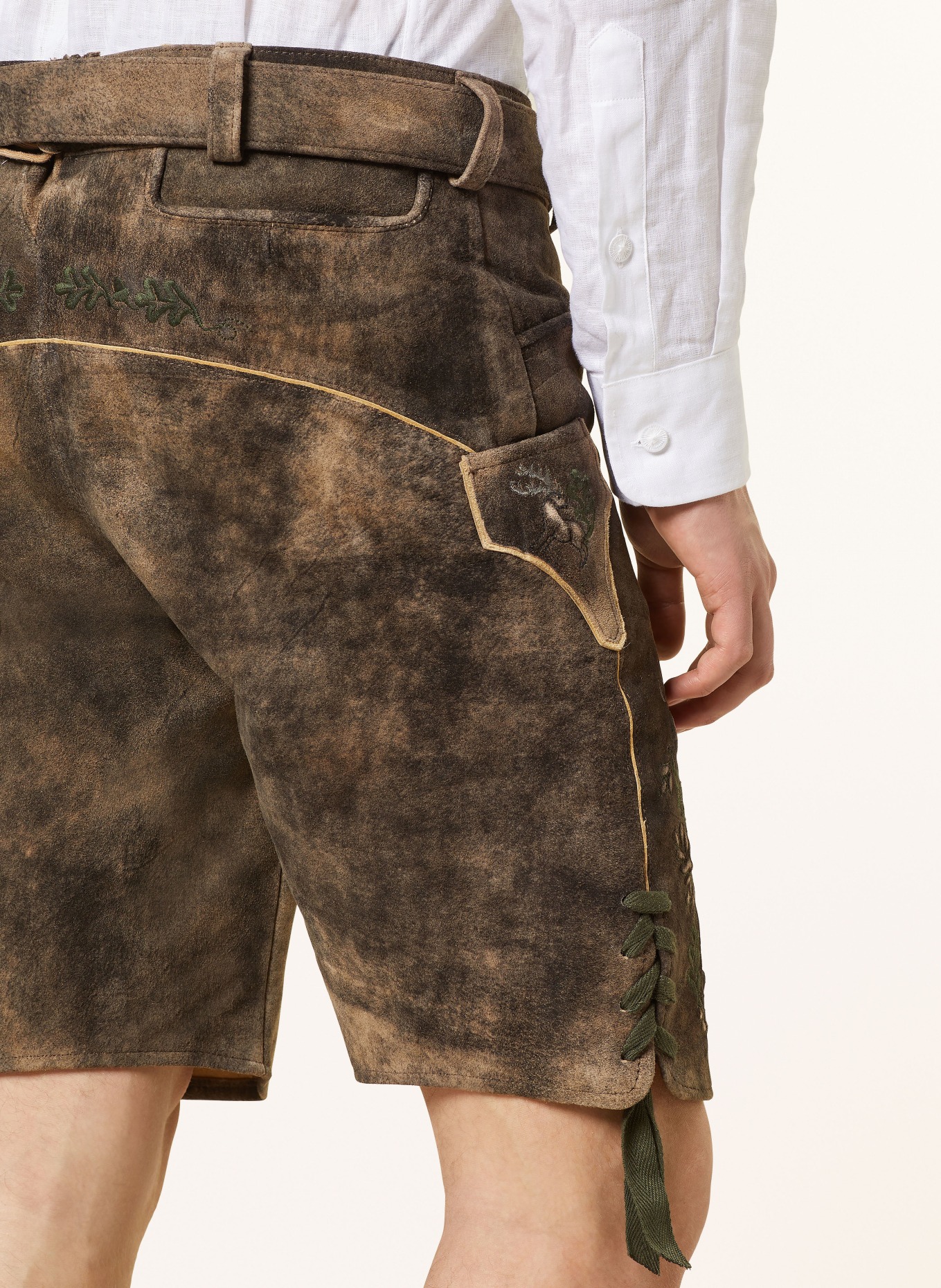 Spieth & Wensky Spodnie skórzane w stylu ludowym DOM, Kolor: BRĄZOWY (Obrazek 6)