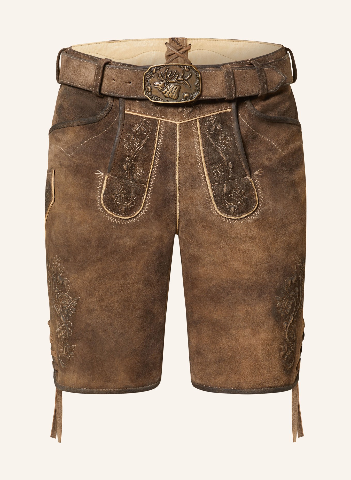 Spieth & Wensky Spodnie skórzane w stylu ludowym SCHWARZHORN WAGUN, Kolor: BRĄZOWY (Obrazek 1)