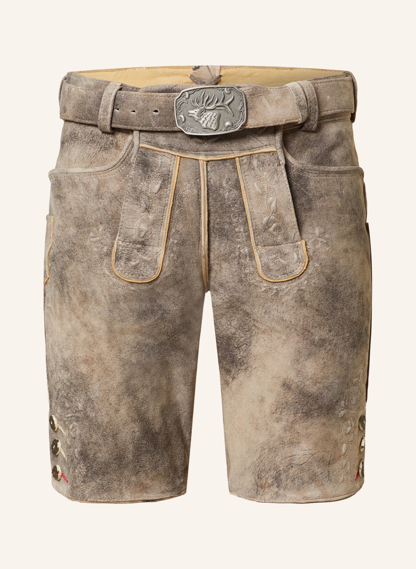 Spieth & Wensky Spodnie skórzane w stylu ludowym ALEX, Kolor: CIEMNOBRĄZOWY (Obrazek 1)