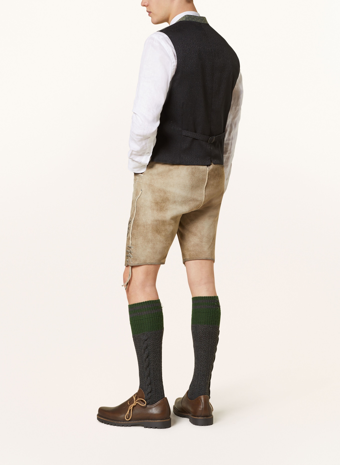 Spieth & Wensky Spodnie skórzane w stylu ludowym DREIKANT, Kolor: BRĄZOWY (Obrazek 3)