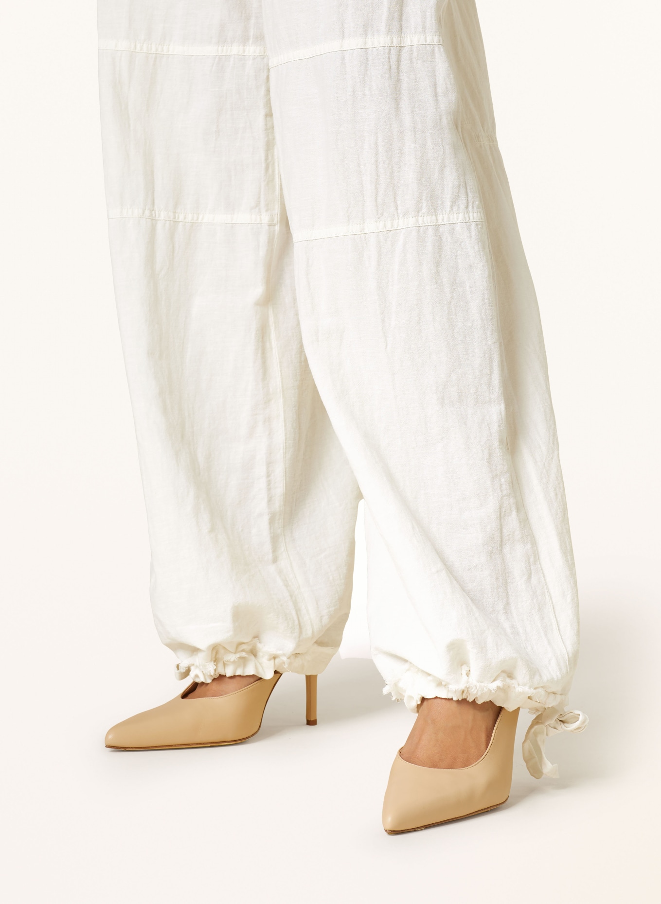 Acne Studios Wide leg trousers with linen, Color: ECRU (Image 6)