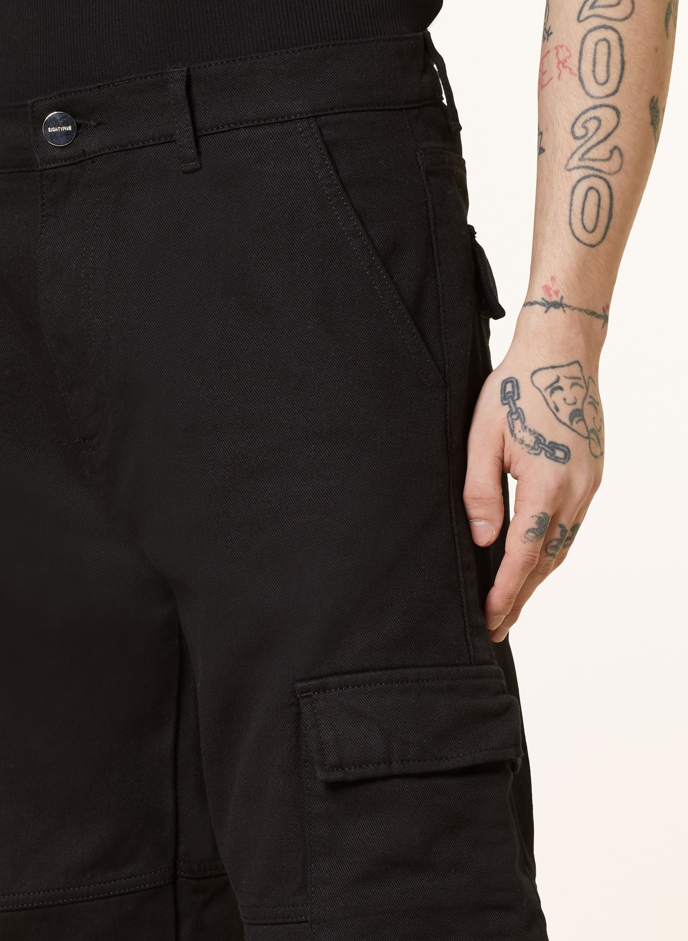 EIGHTYFIVE Cargo jeans baggy fit, Color: BLACK (Image 6)