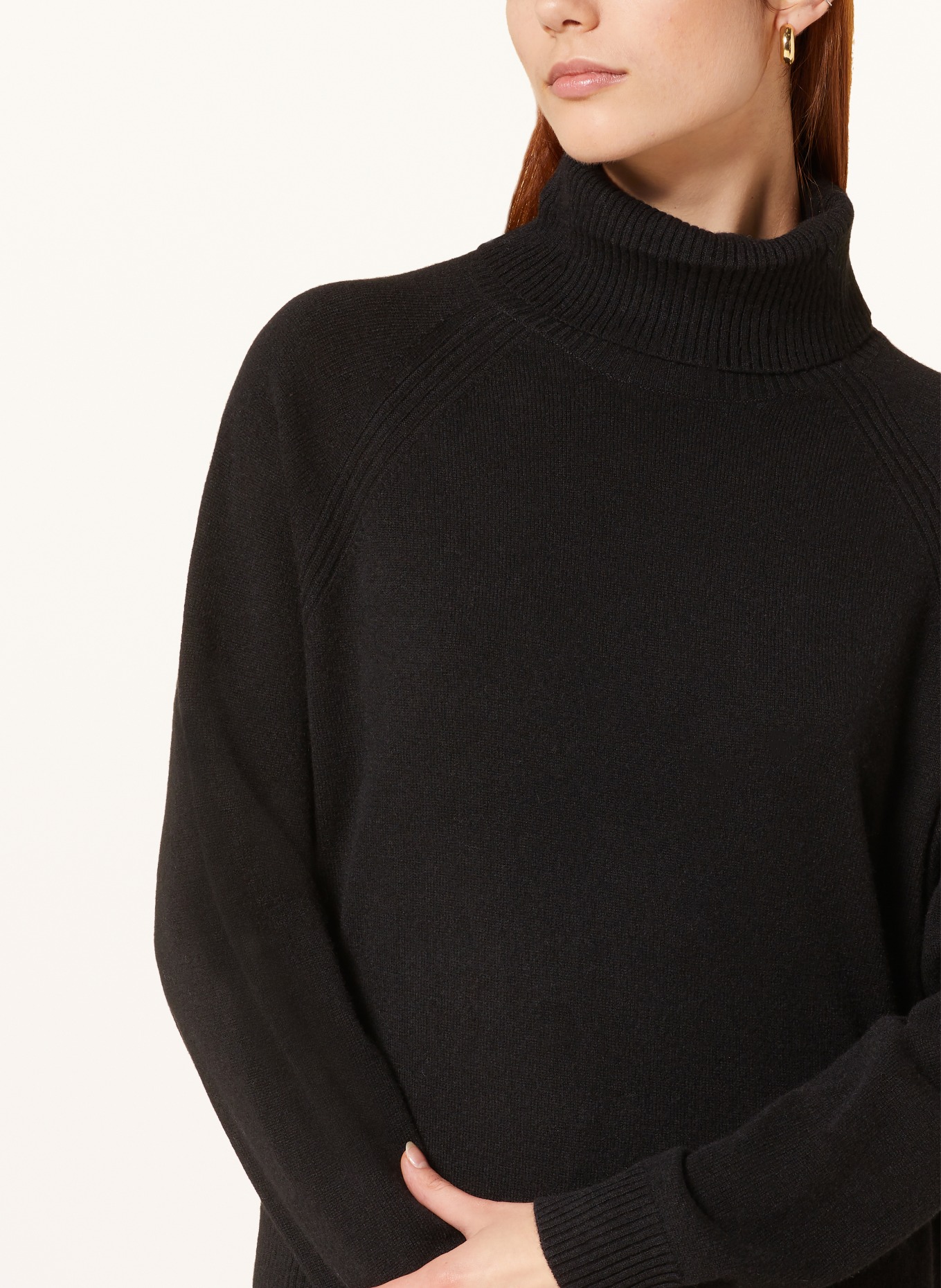 WHISTLES Turtleneck sweater in cashmere, Color: BLACK (Image 4)