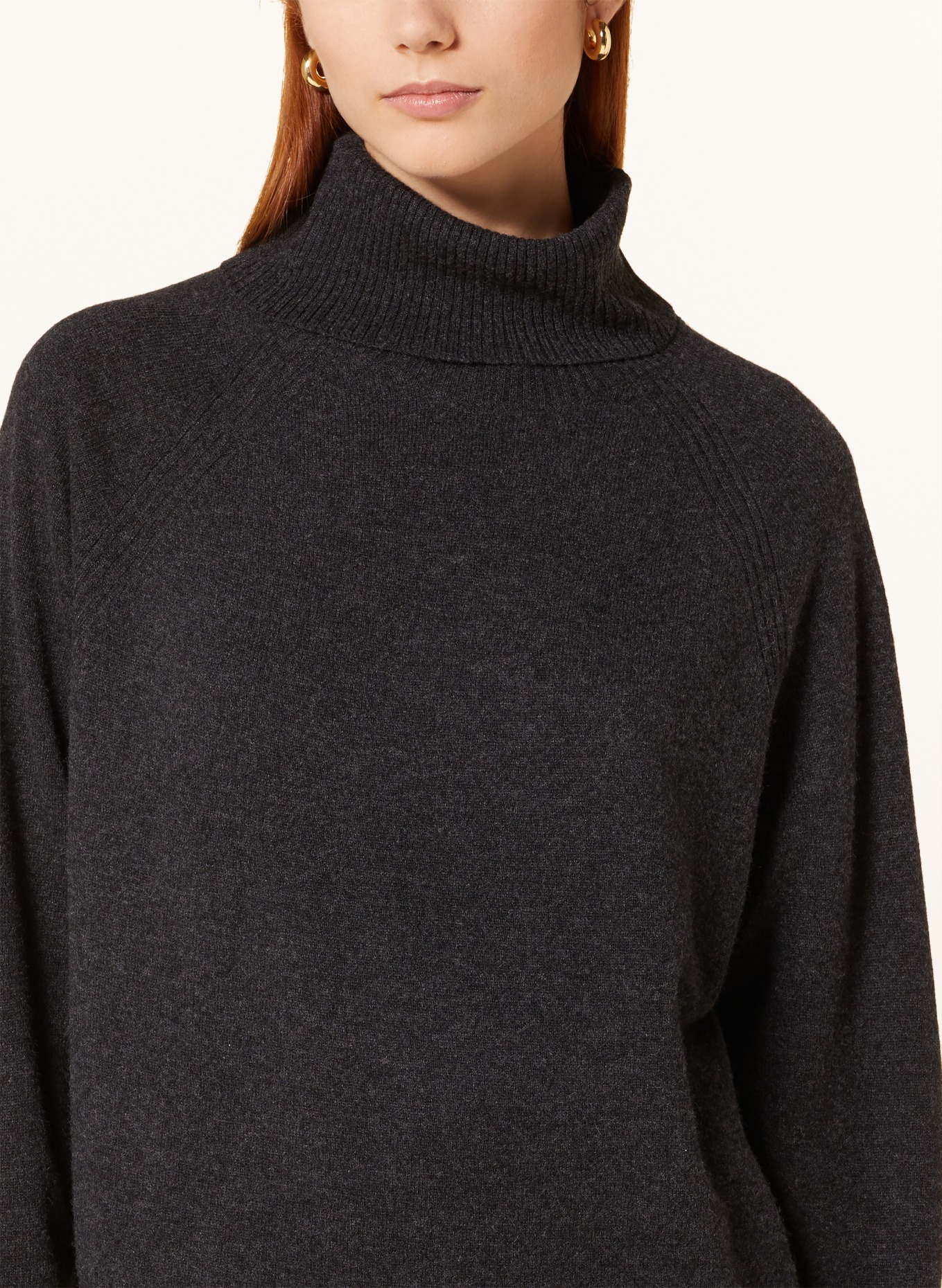 WHISTLES Turtleneck sweater in cashmere, Color: DARK GRAY (Image 4)
