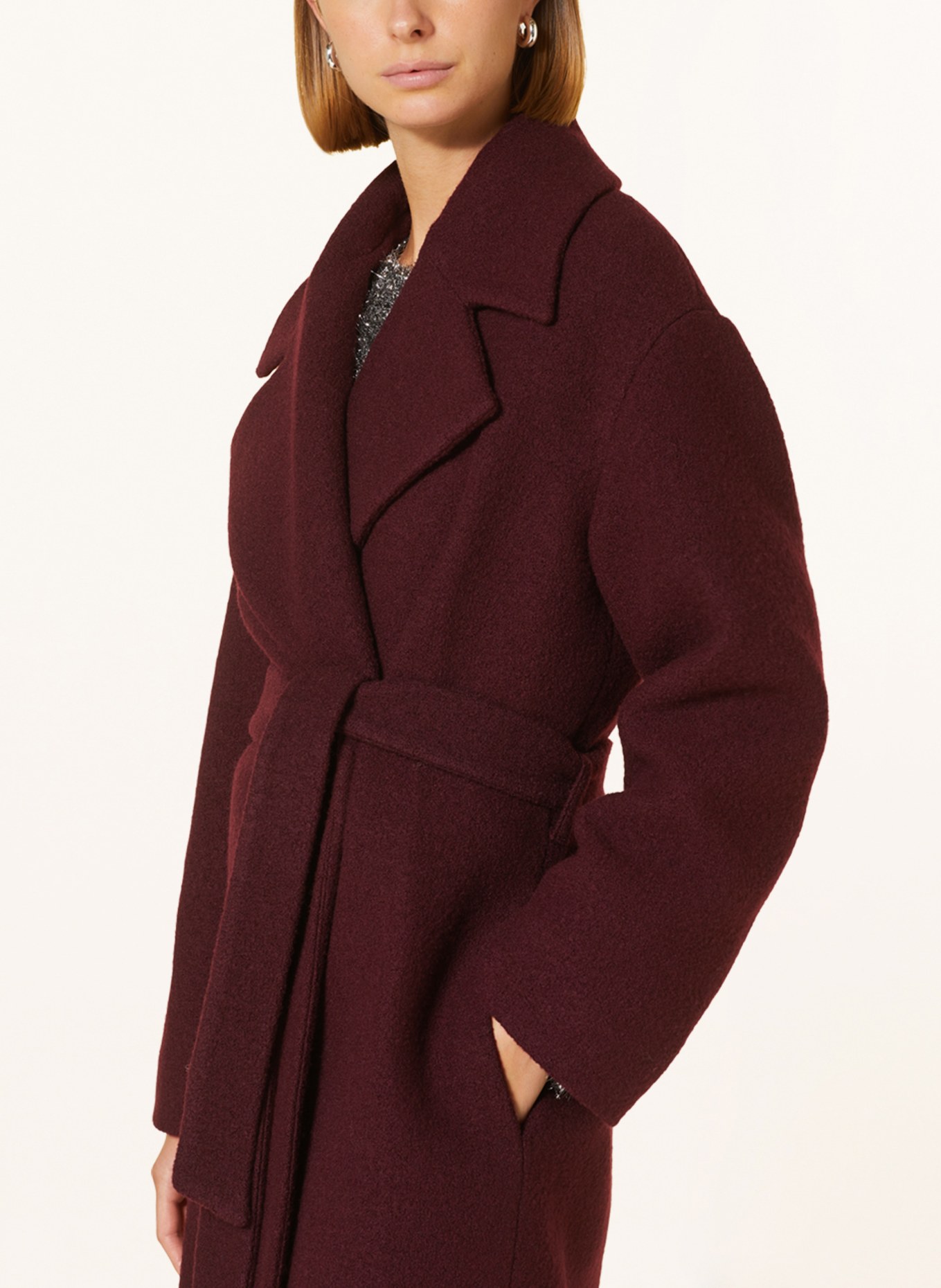 WHISTLES Wool coat LORNA, Color: DARK RED (Image 4)