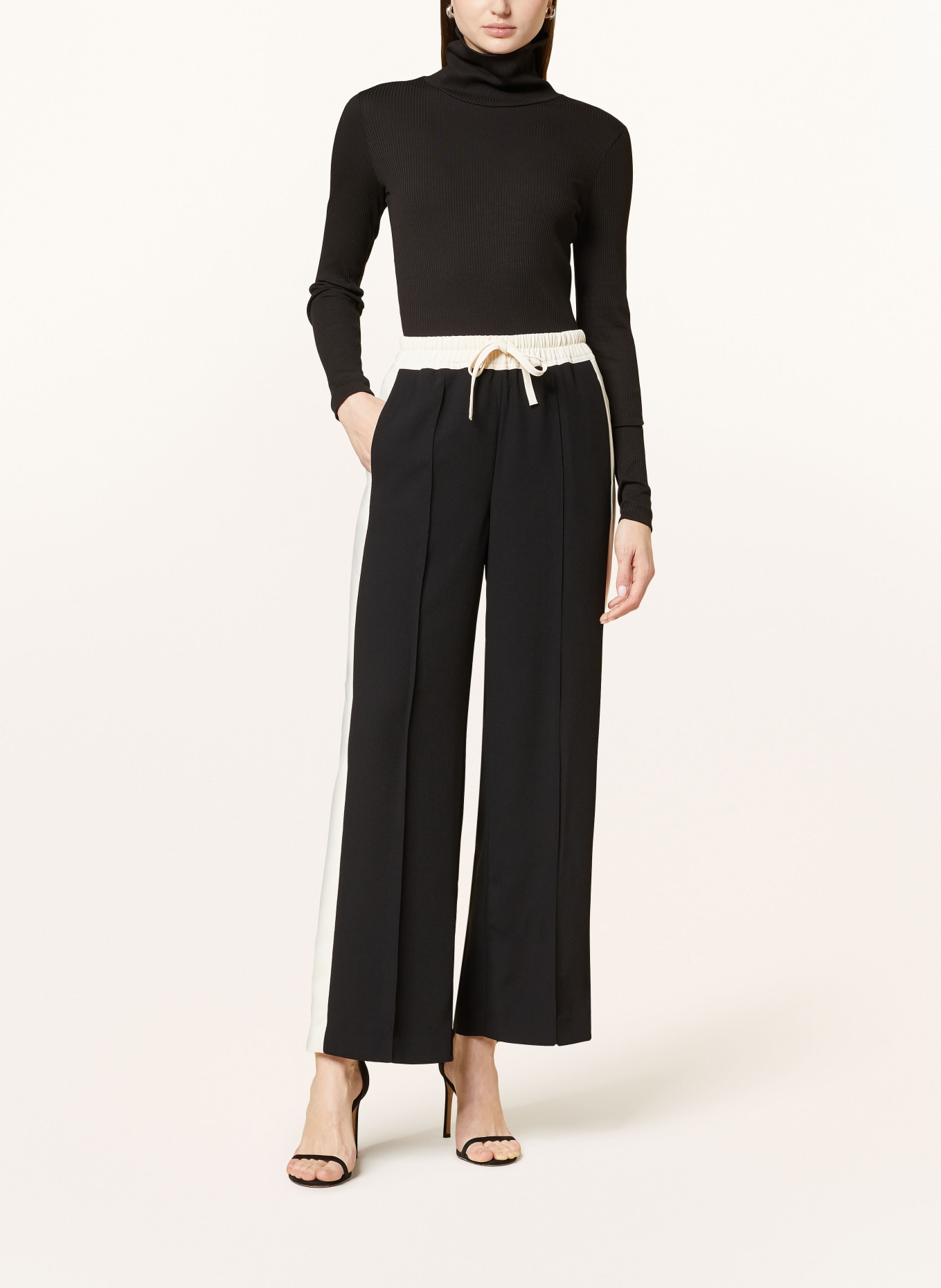 REISS Wide leg trousers MAY, Color: BLACK/ ECRU (Image 2)