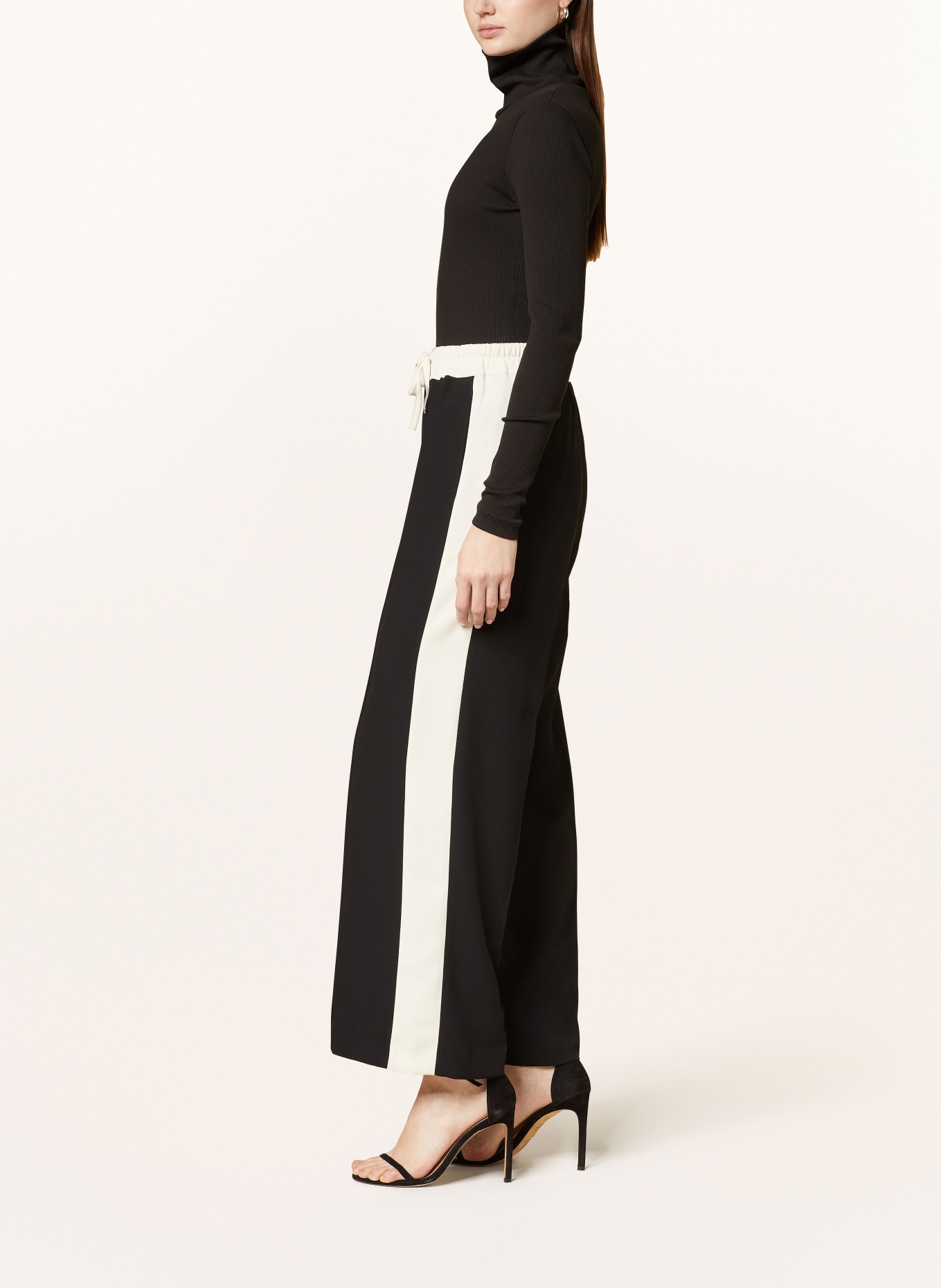 REISS Wide leg trousers MAY, Color: BLACK/ ECRU (Image 4)