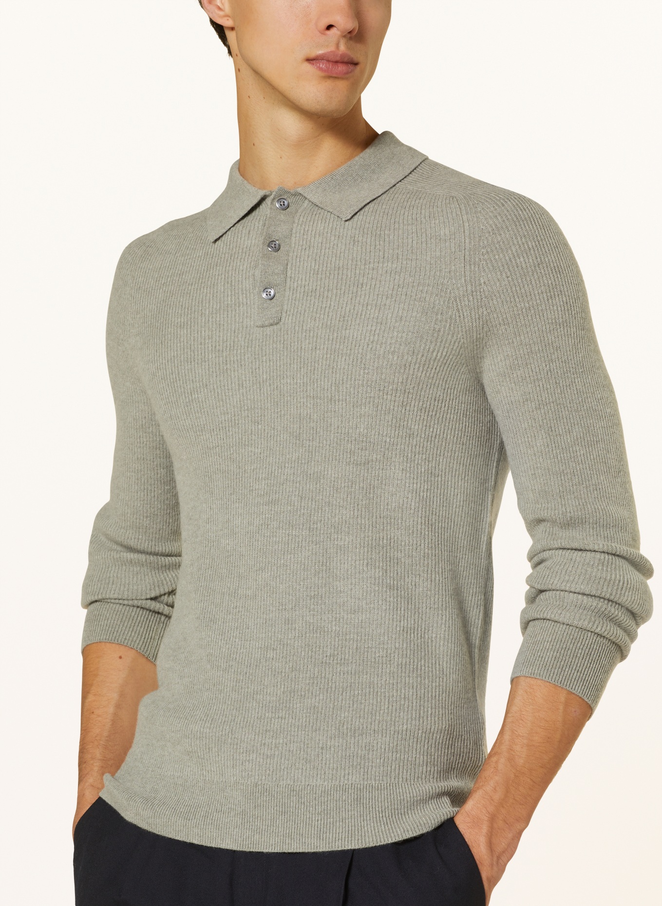 REISS Knitted polo shirt HOLMS, Color: TAUPE (Image 4)