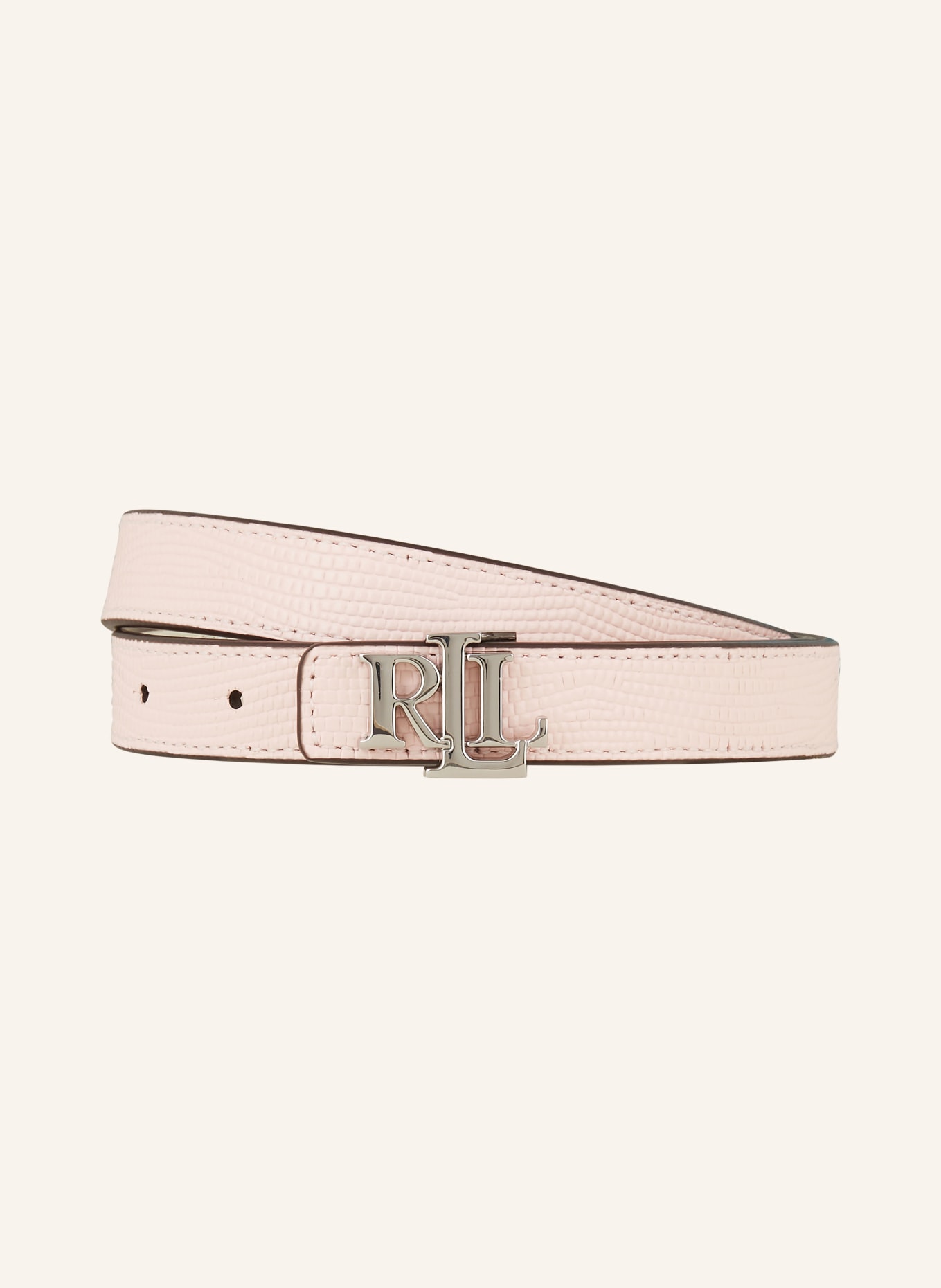 LAUREN RALPH LAUREN Reversible leather belt, Color: LIGHT PINK/ WHITE (Image 1)