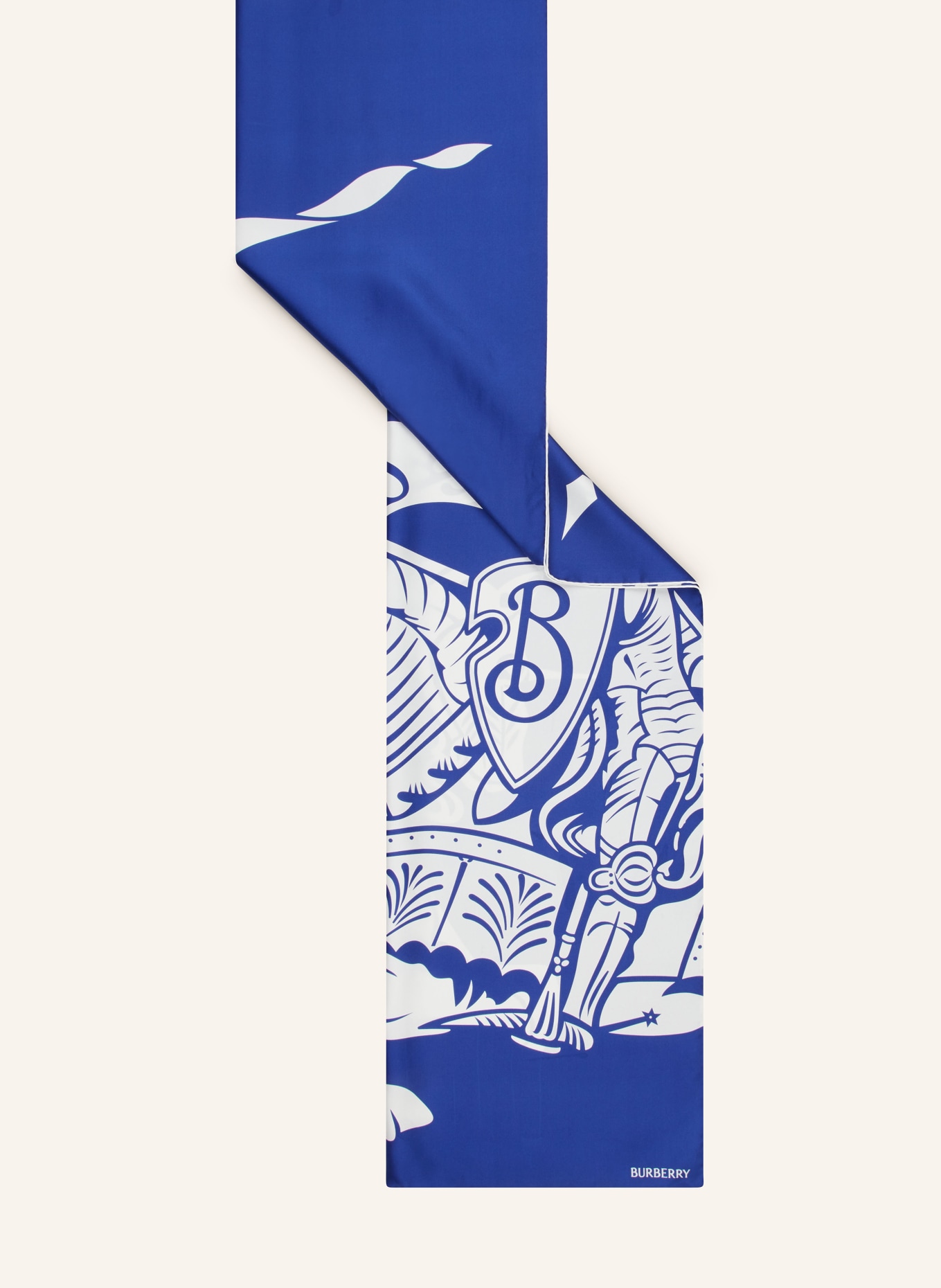 BURBERRY Silk scarf, Color: BLUE/ WHITE (Image 2)