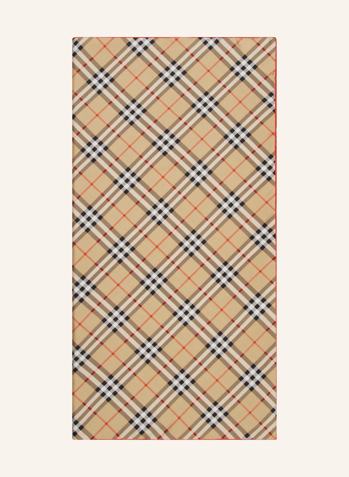 BURBERRY Silk scarf, Color: BEIGE/ BLACK/ RED (Image 1)