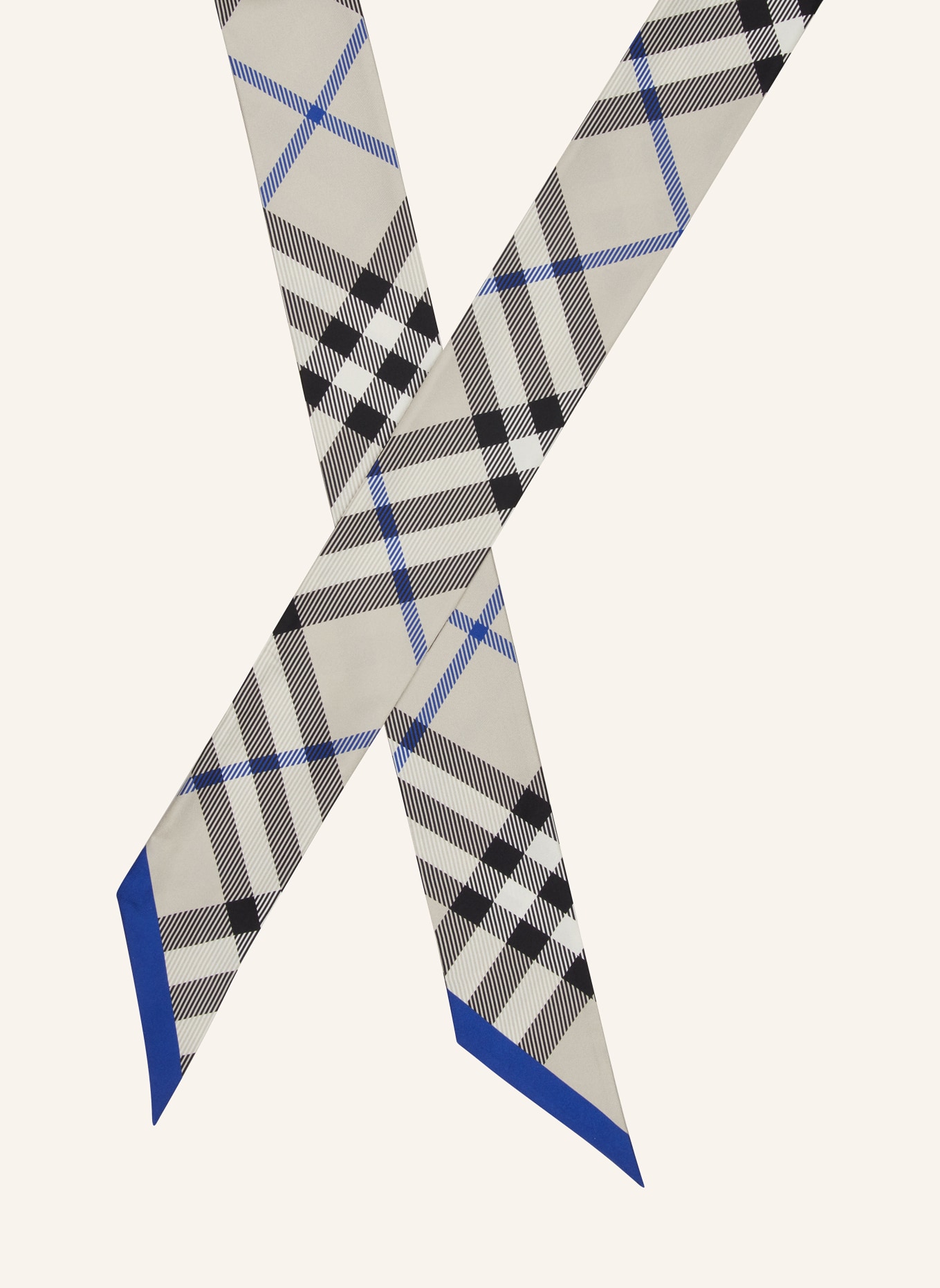 BURBERRY Silk scarf, Color: LIGHT GRAY/ BLACK/ DARK BLUE (Image 2)