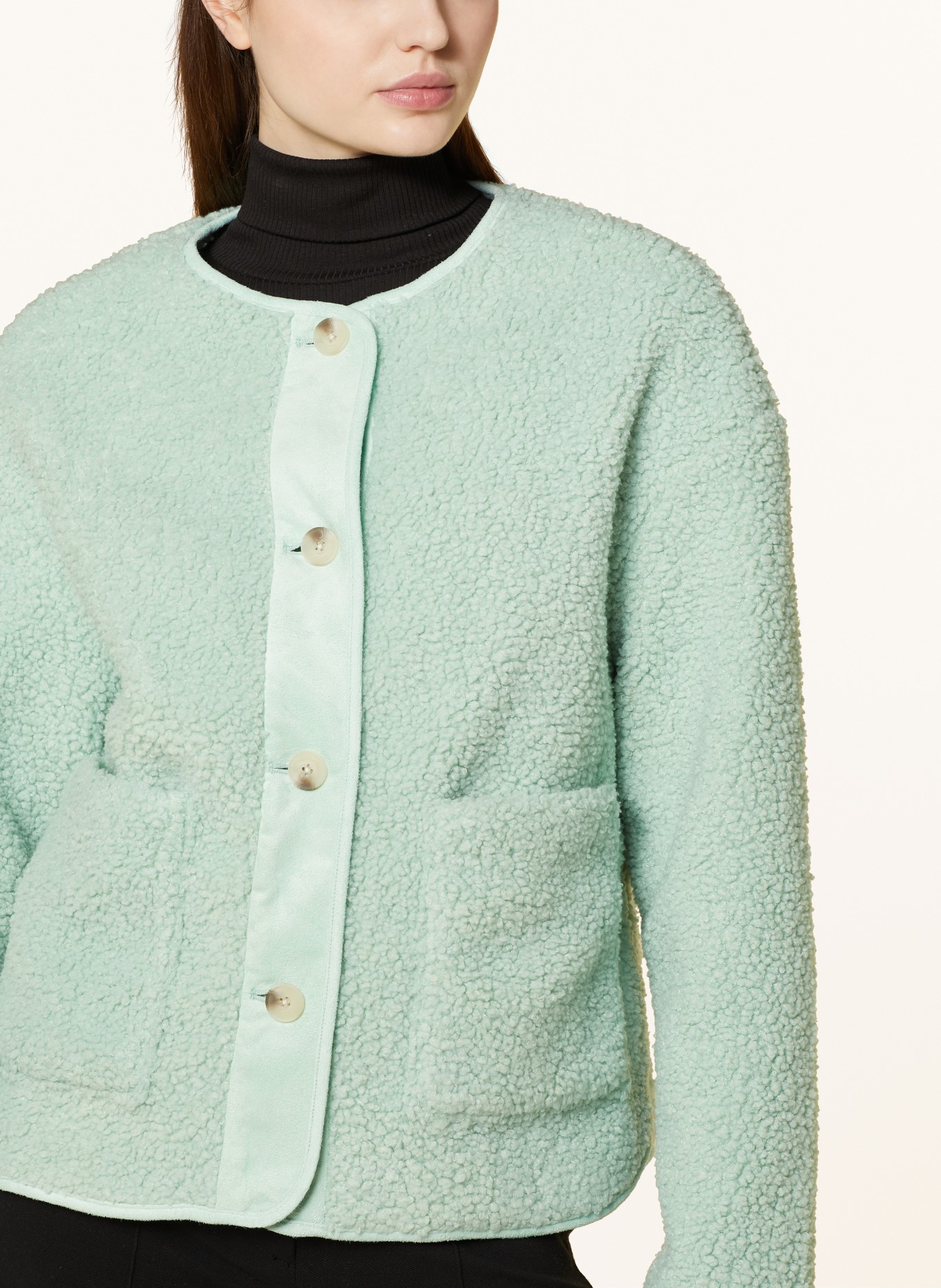 OPUS Teddy jacket JUPINA, Color: LIGHT GREEN (Image 4)