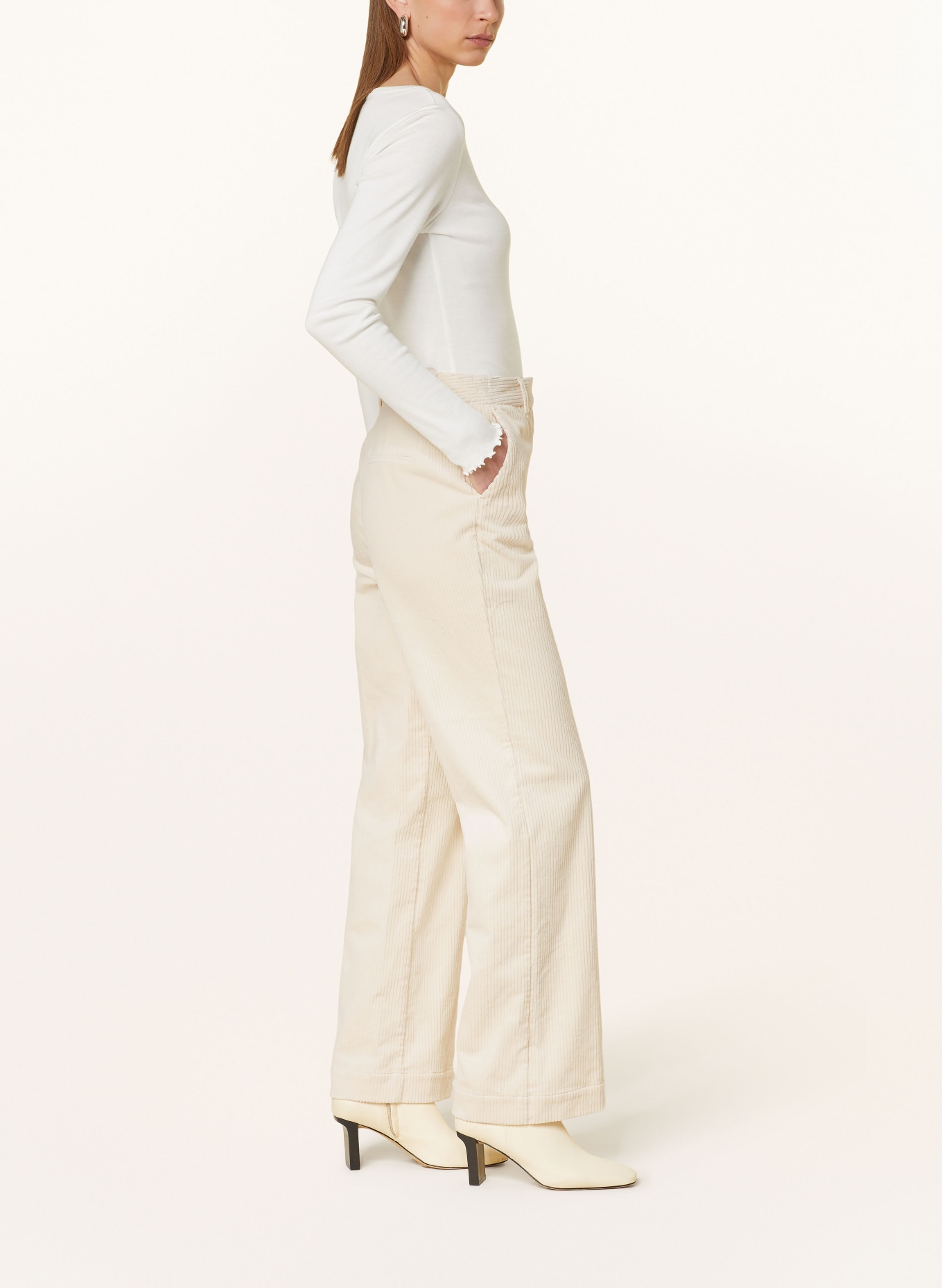 someday Corduroy trousers CORLUNA, Color: ECRU (Image 4)