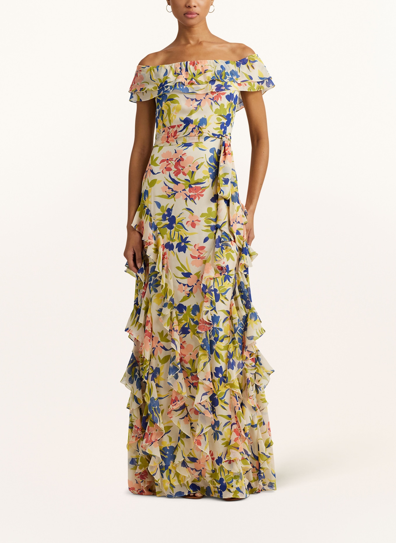 LAUREN RALPH LAUREN Kleid PRANMILLE, Farbe: ECRU/ ROT/ HELLGRÜN (Bild 2)