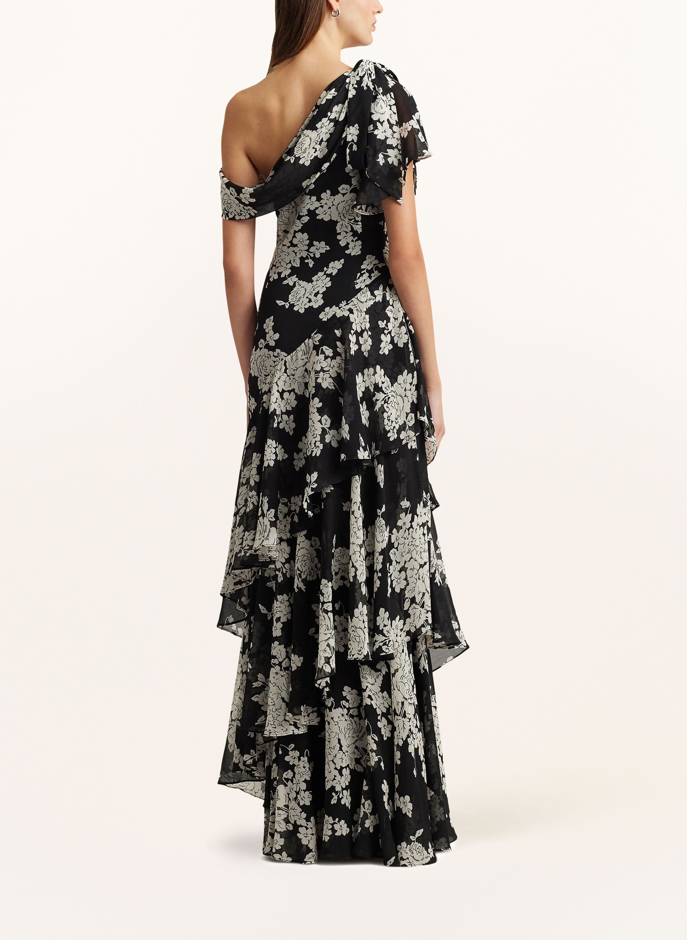 LAUREN RALPH LAUREN On-Shoulder-dress KENERITE with frills, Color: BLACK/ CREAM (Image 3)