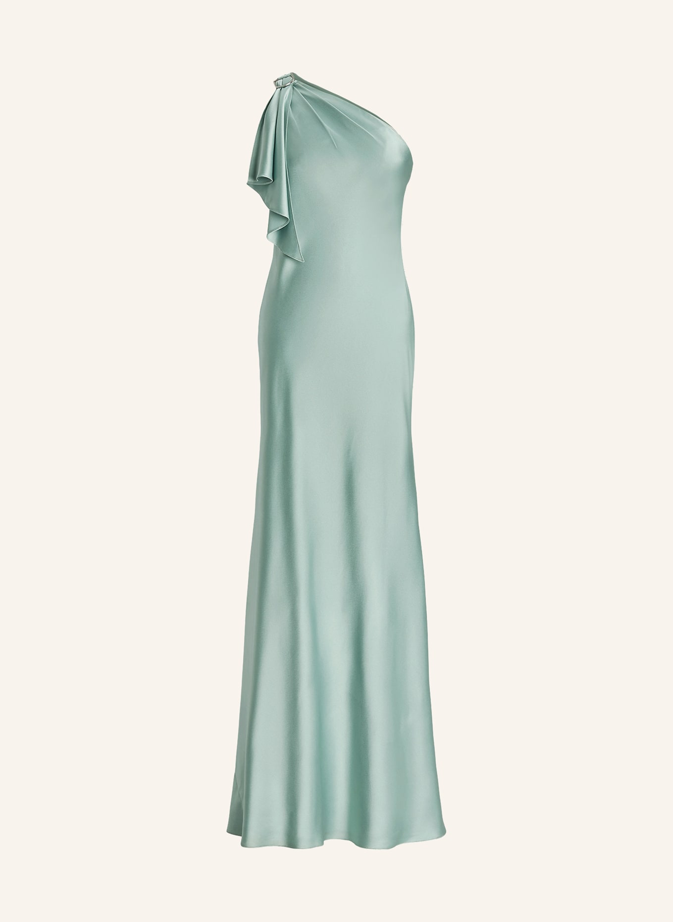 LAUREN RALPH LAUREN One-shoulder dress ELZIRA made of satin, Color: LIGHT GREEN (Image 1)