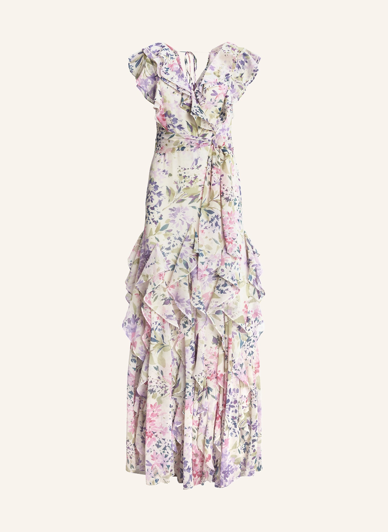 LAUREN RALPH LAUREN Kleid DARBILNE mit Volants, Farbe: LILA/ FUCHSIA/ HELLGRÜN (Bild 1)