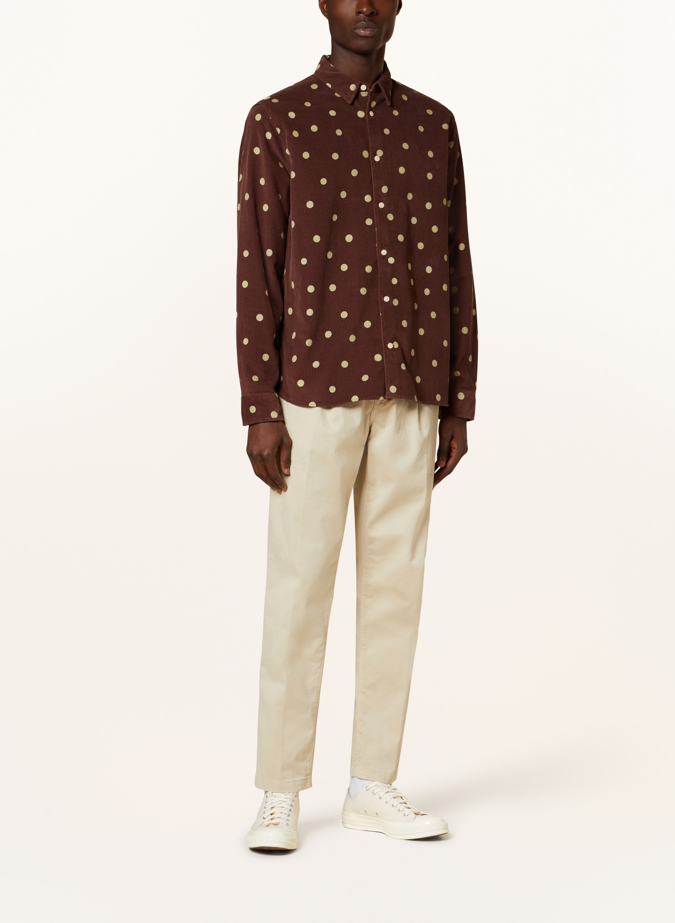 ALLSAINTS Corduroy shirt OCULAR relaxed fit, Color: BROWN/ LIGHT GREEN (Image 2)