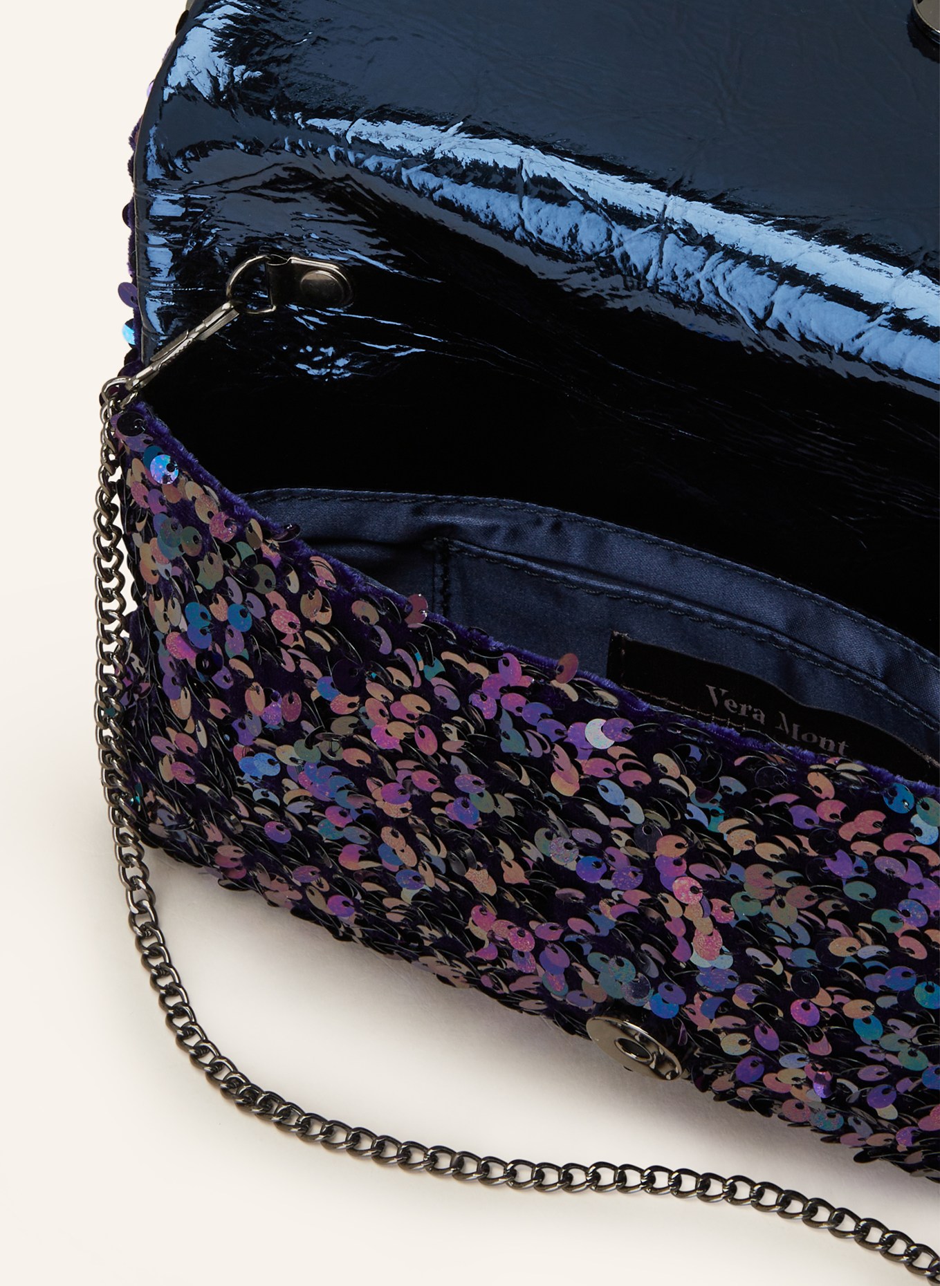 Vera Mont Crossbody bag with sequins, Color: BLACK/ DARK PURPLE (Image 3)