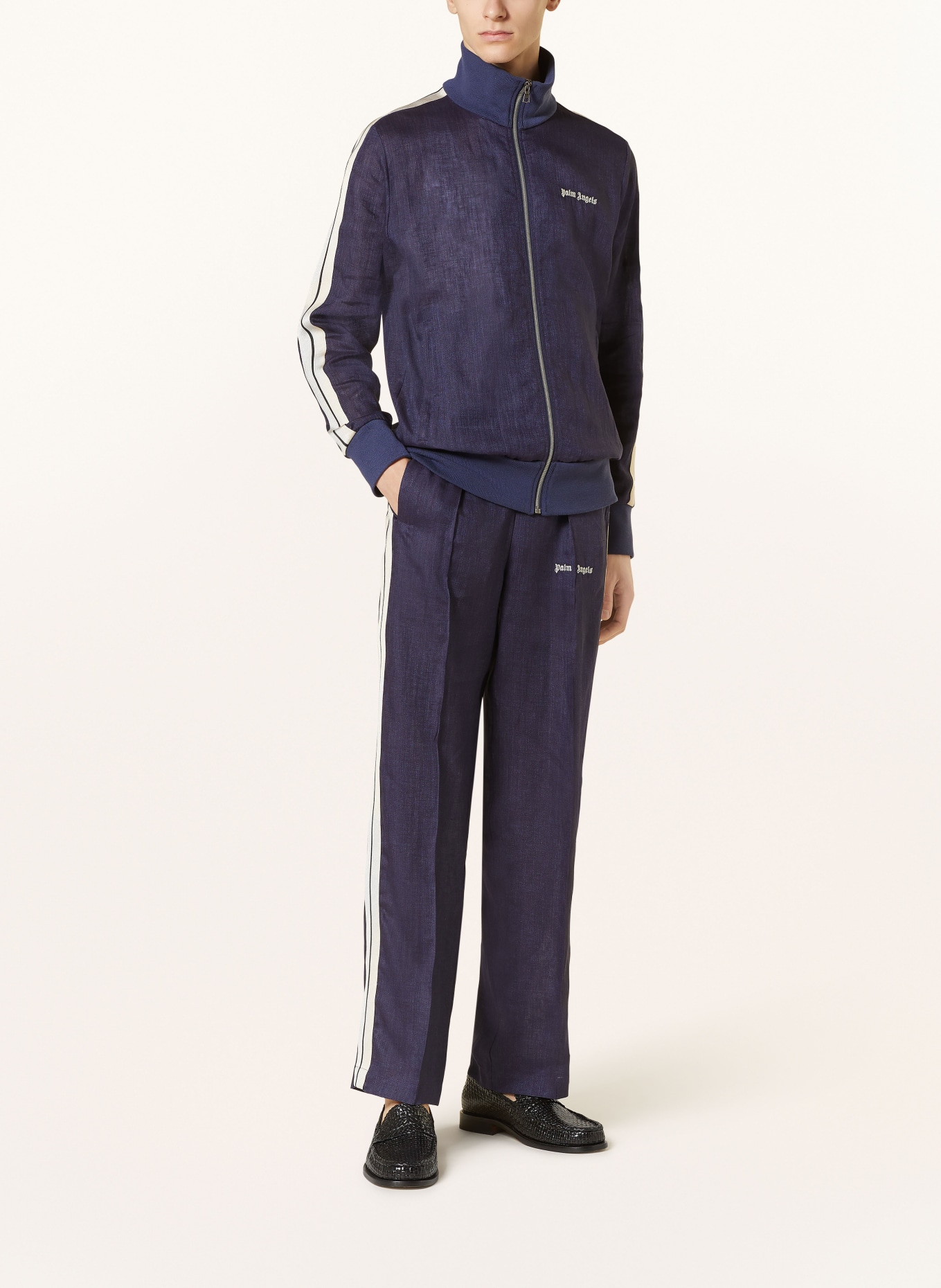 Palm Angels Linen pants in jogger style, Color: DARK BLUE (Image 2)