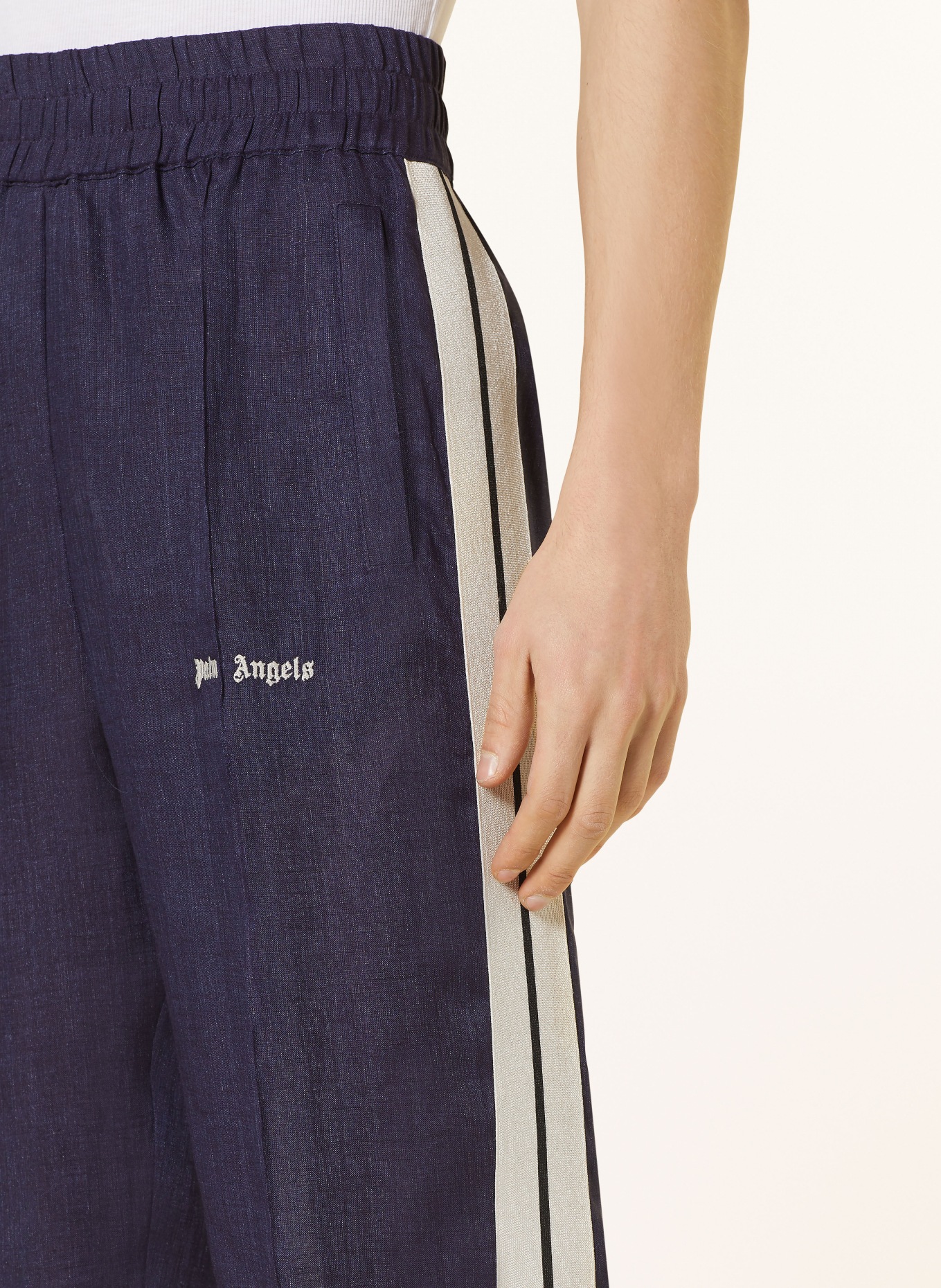 Palm Angels Linen pants in jogger style, Color: DARK BLUE (Image 5)