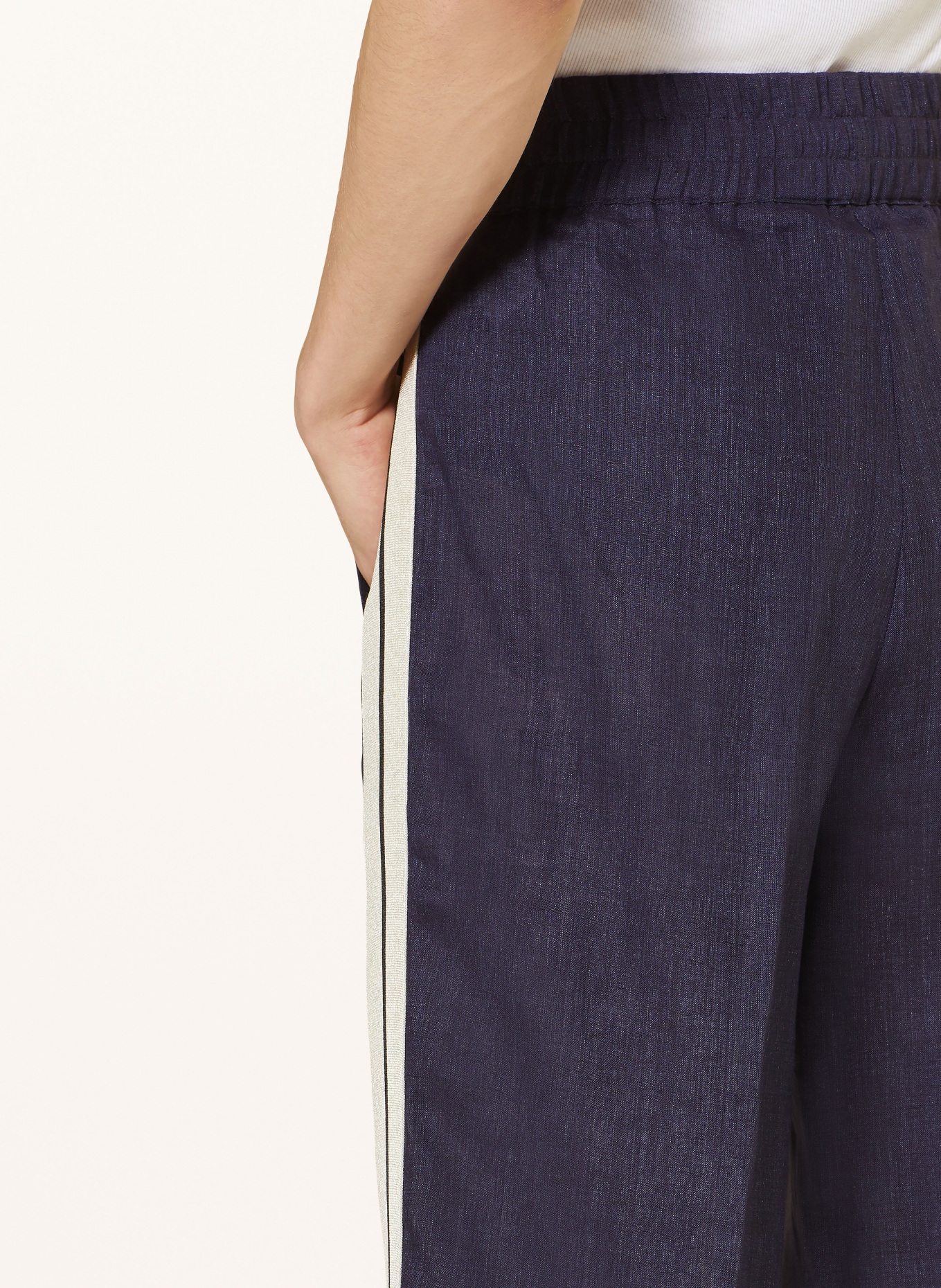 Palm Angels Linen pants in jogger style, Color: DARK BLUE (Image 6)