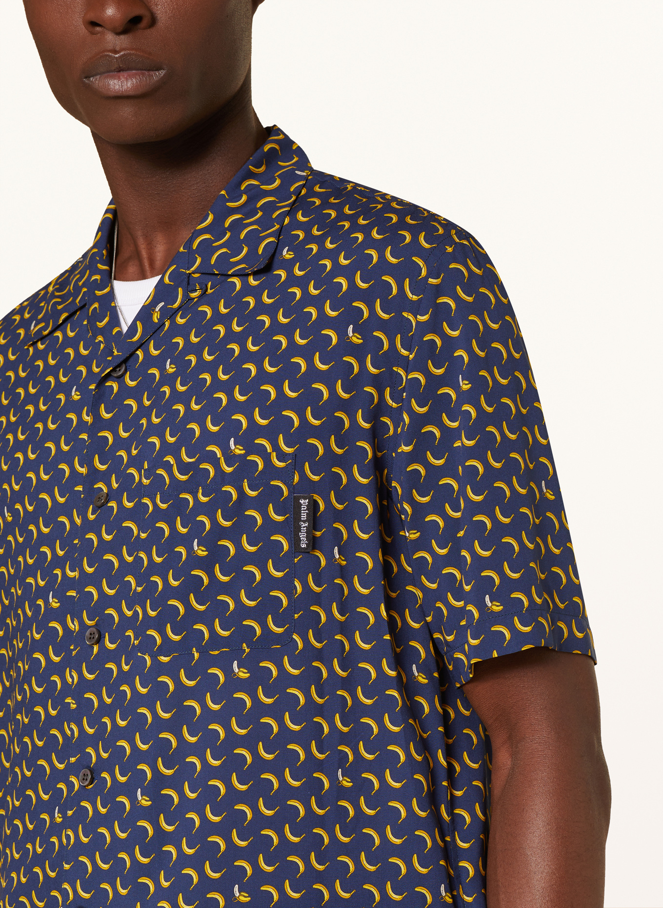 Palm Angels Koszula z klapami comfort fit, Kolor: GRANATOWY/ ŻÓŁTY (Obrazek 4)