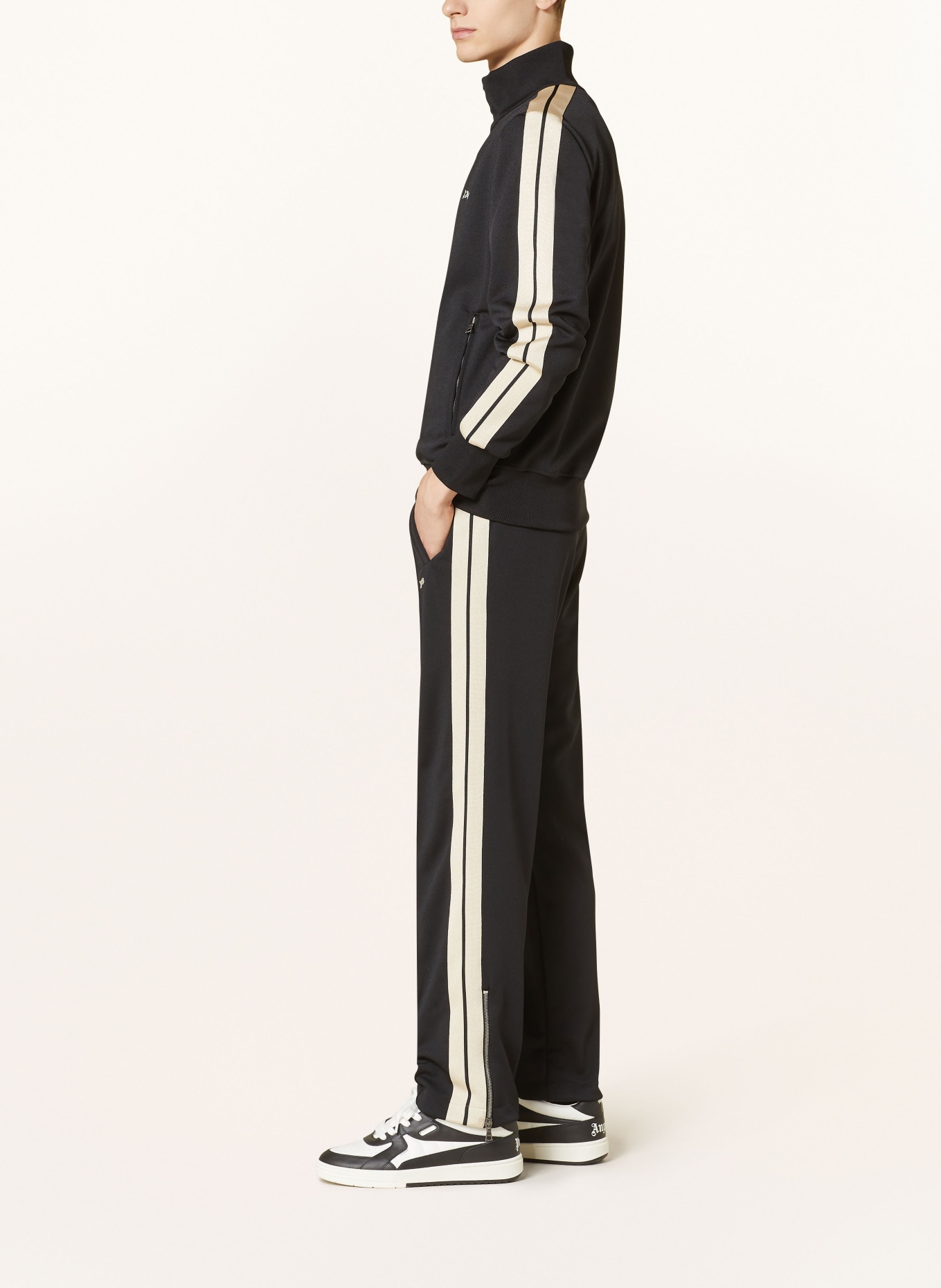 Palm Angels Track pants with tuxedo stripes, Color: BLACK/ ECRU (Image 4)