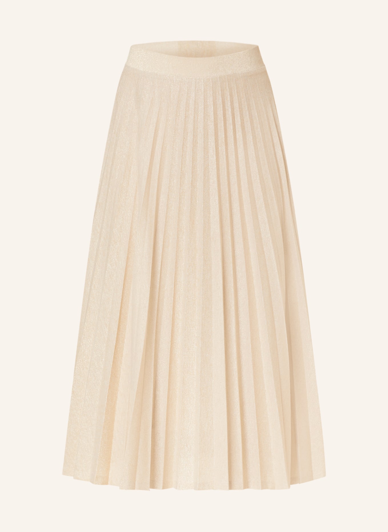rich&royal Pleated skirt with glitter thread, Color: BEIGE (Image 1)