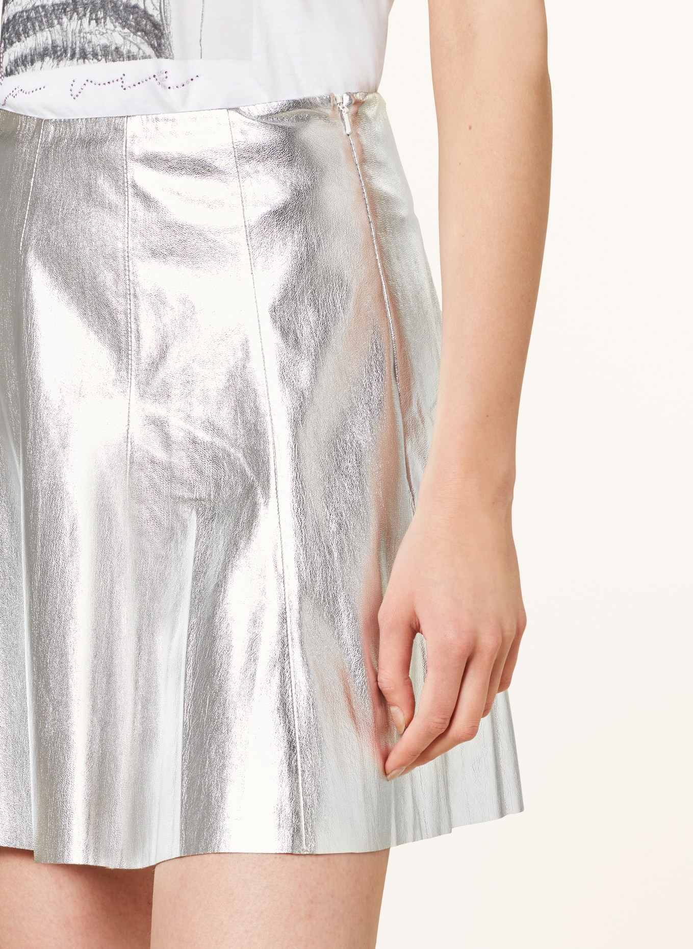 rich&royal Skirt in leather look, Color: SILVER (Image 4)
