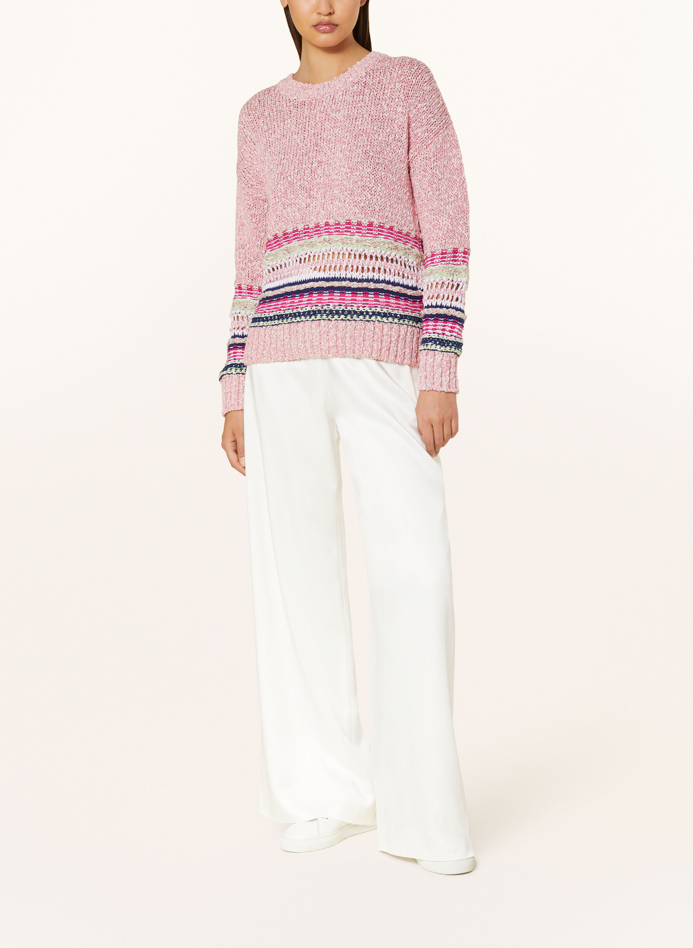 rich&royal Sweater, Color: CREAM/ WHITE/ PINK (Image 2)