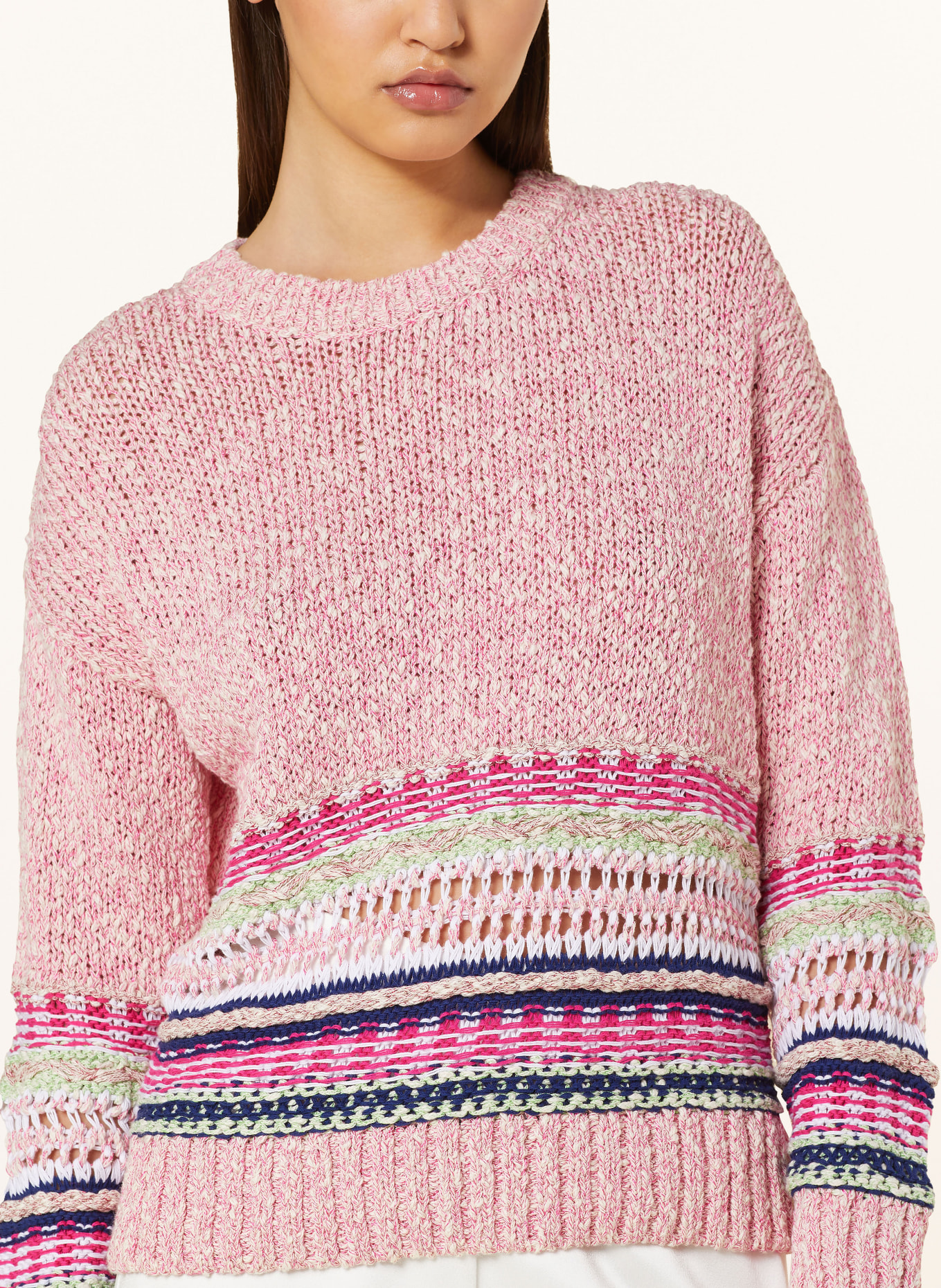 rich&royal Sweater, Color: CREAM/ WHITE/ PINK (Image 4)